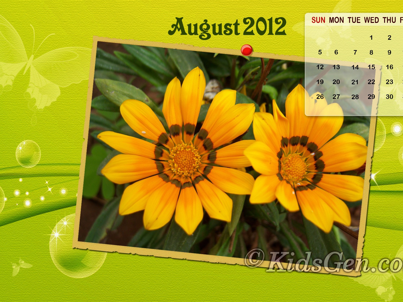 August 2012 Kalender Wallpapers (2) #13 - 1600x1200