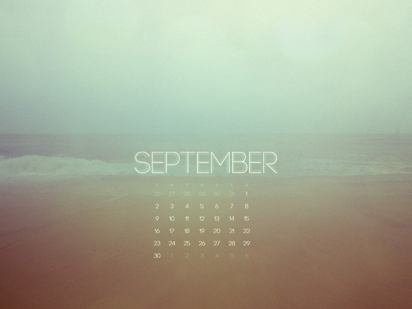 September 2012 Calendar wallpaper (1) #5 - 1600x1200