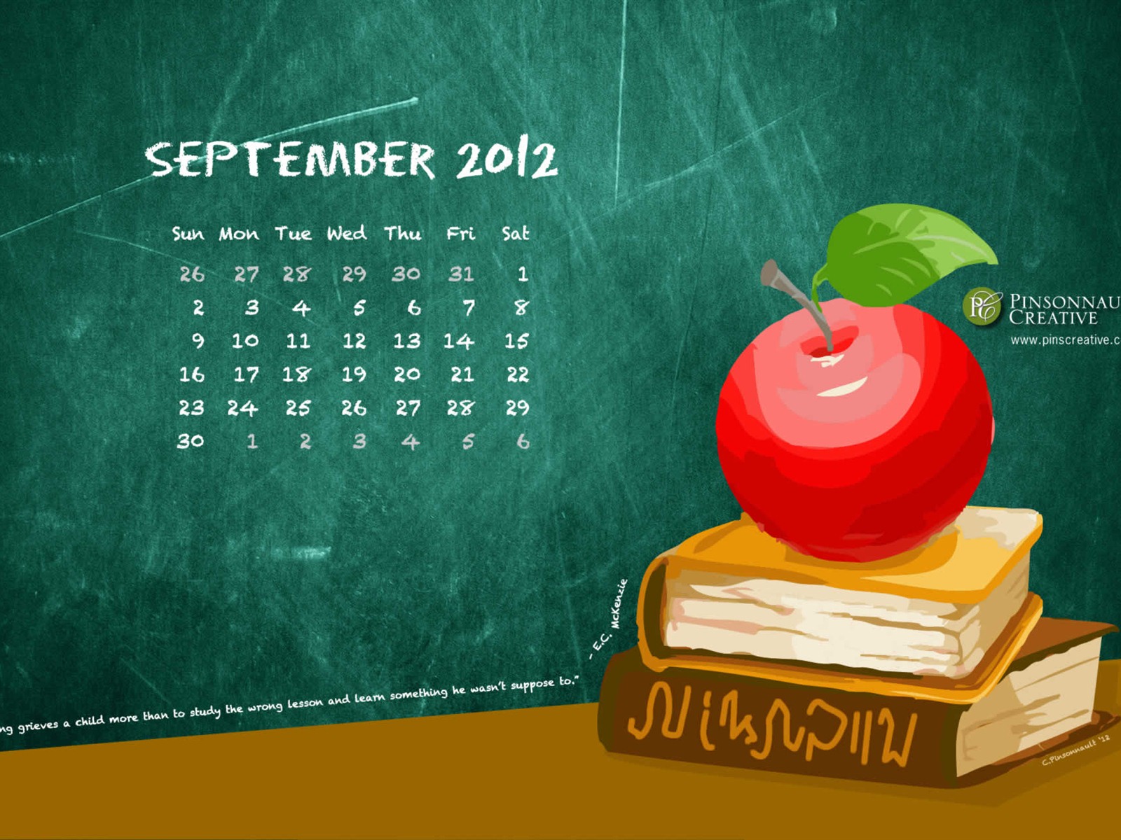 September 2012 Calendar wallpaper (1) #9 - 1600x1200