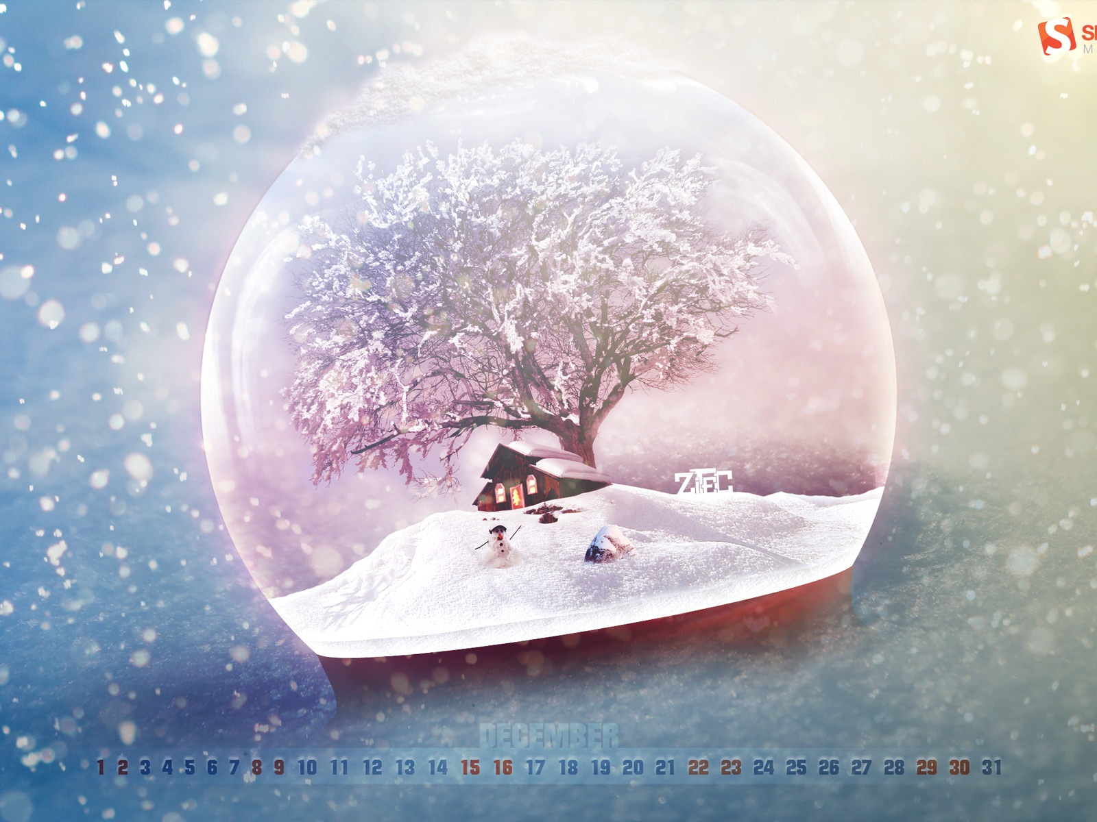December 2012 Calendar wallpaper (1) #18 - 1600x1200