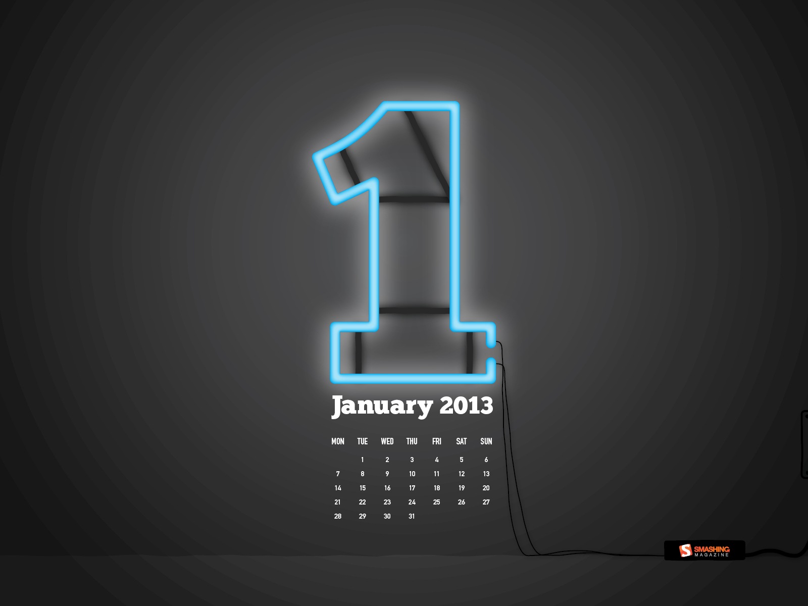 Janvier 2013 Calendrier fond d'écran (1) #12 - 1600x1200