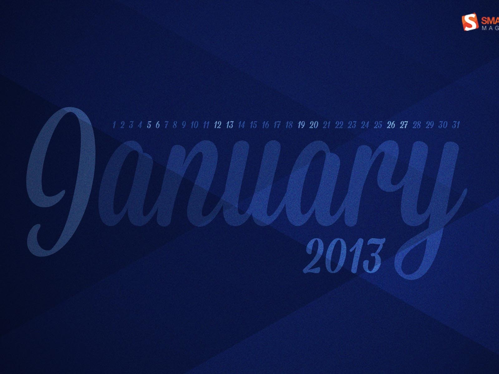 January 2013 Calendar wallpaper (1) #13 - 1600x1200