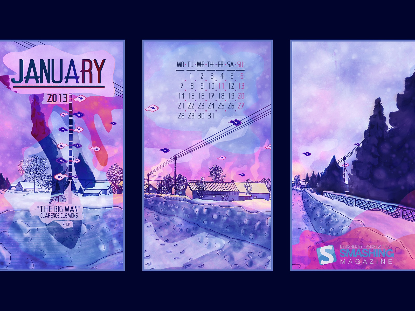 Январь 2013 Календарь обои (2) #6 - 1600x1200