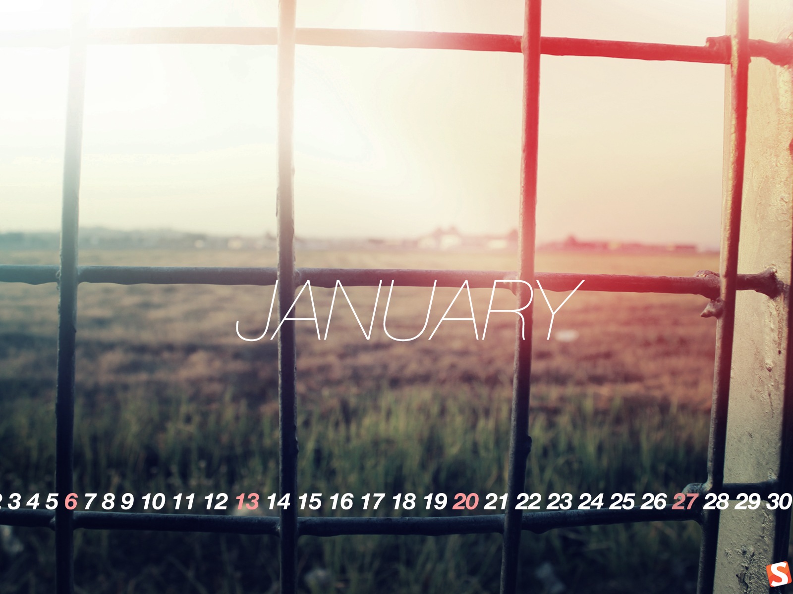 Januar 2013 Kalender Wallpaper (2) #10 - 1600x1200