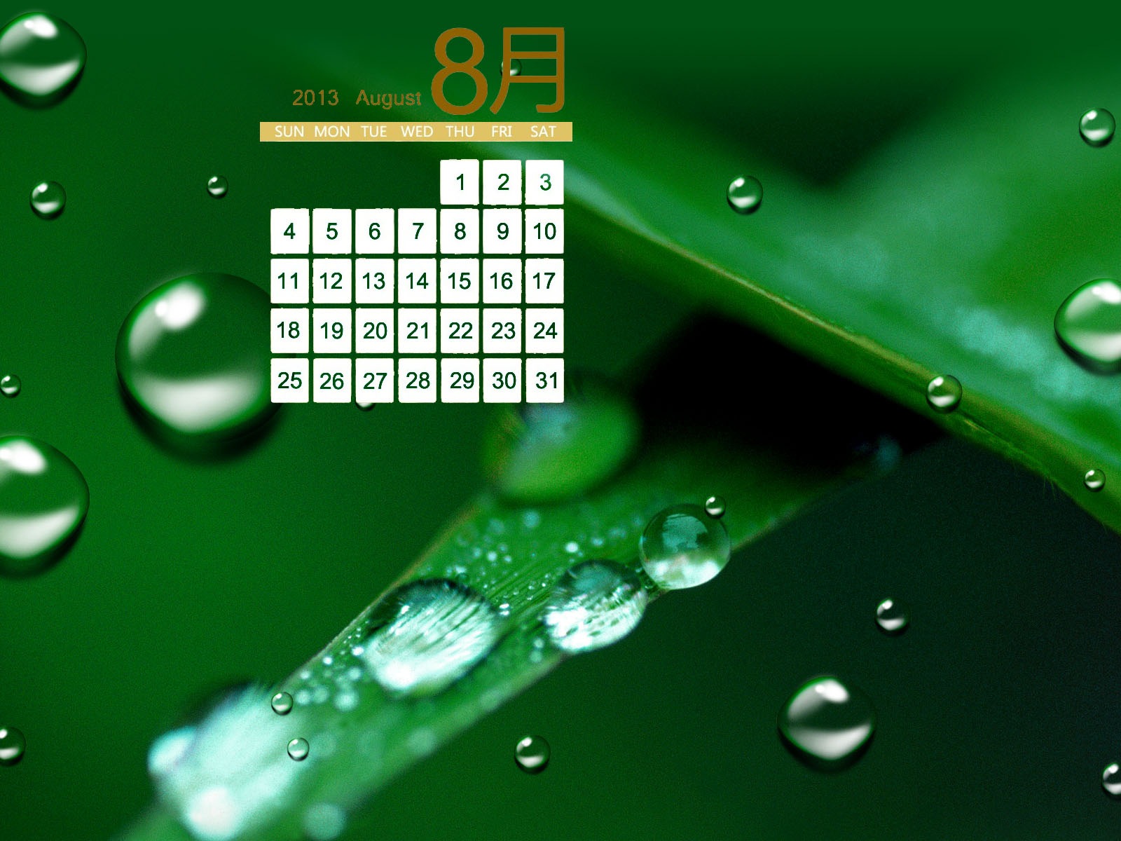 08 2013 calendario fondo de pantalla (1) #14 - 1600x1200