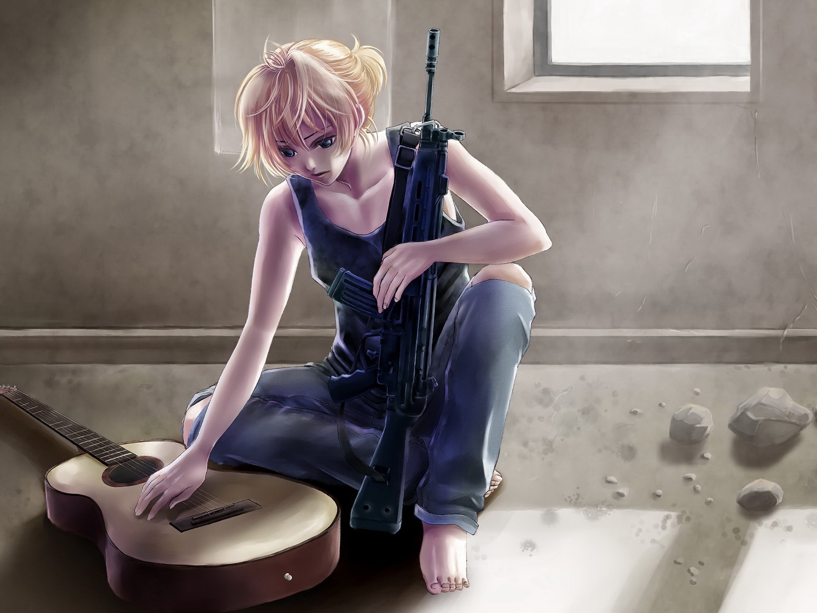音楽ギターアニメの女の子HDの壁紙 #8 - 1600x1200