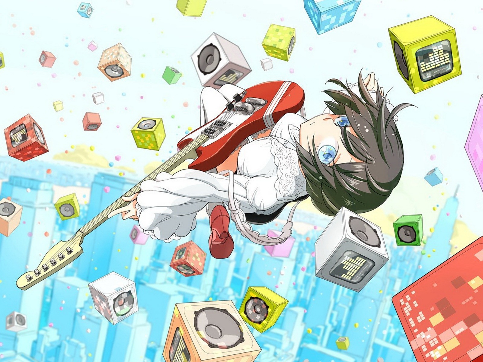 音楽ギターアニメの女の子HDの壁紙 #13 - 1600x1200