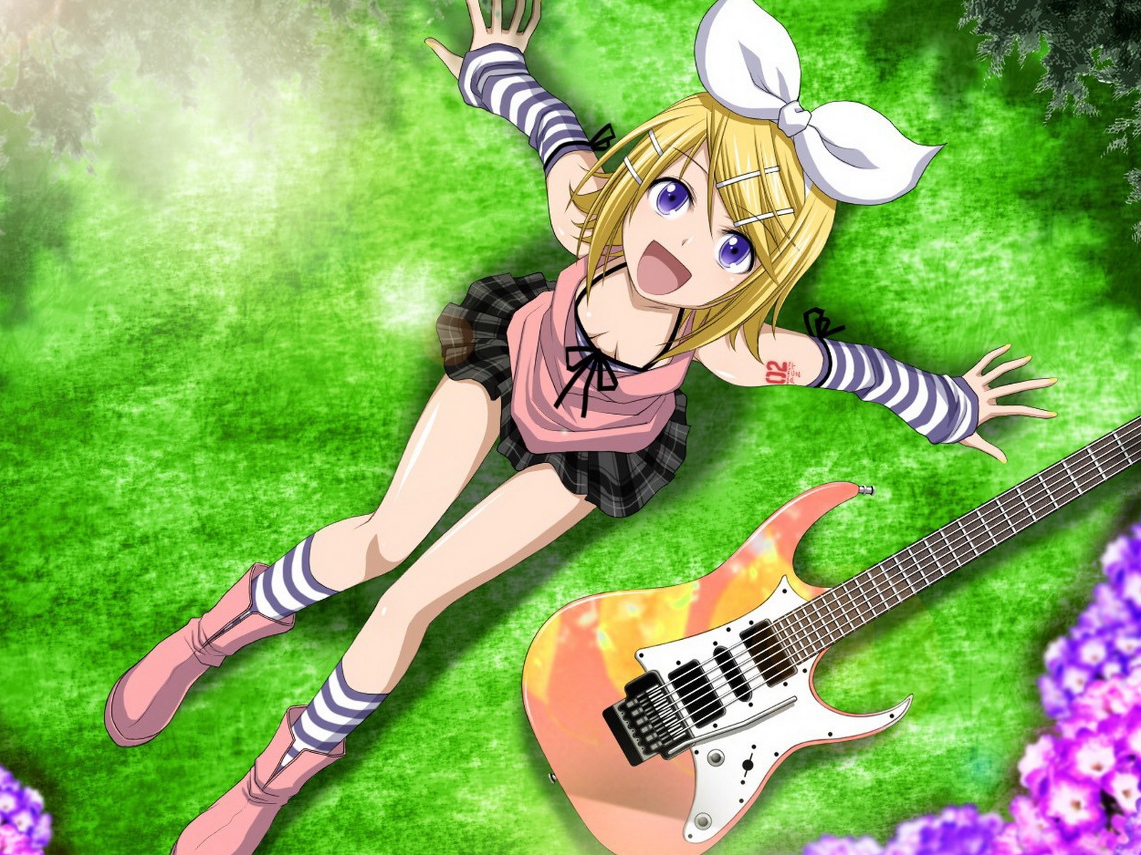 音楽ギターアニメの女の子HDの壁紙 #15 - 1600x1200