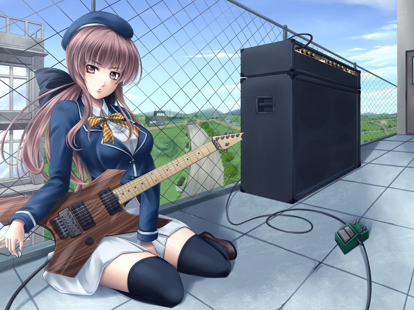 音楽ギターアニメの女の子HDの壁紙 #17 - 1600x1200
