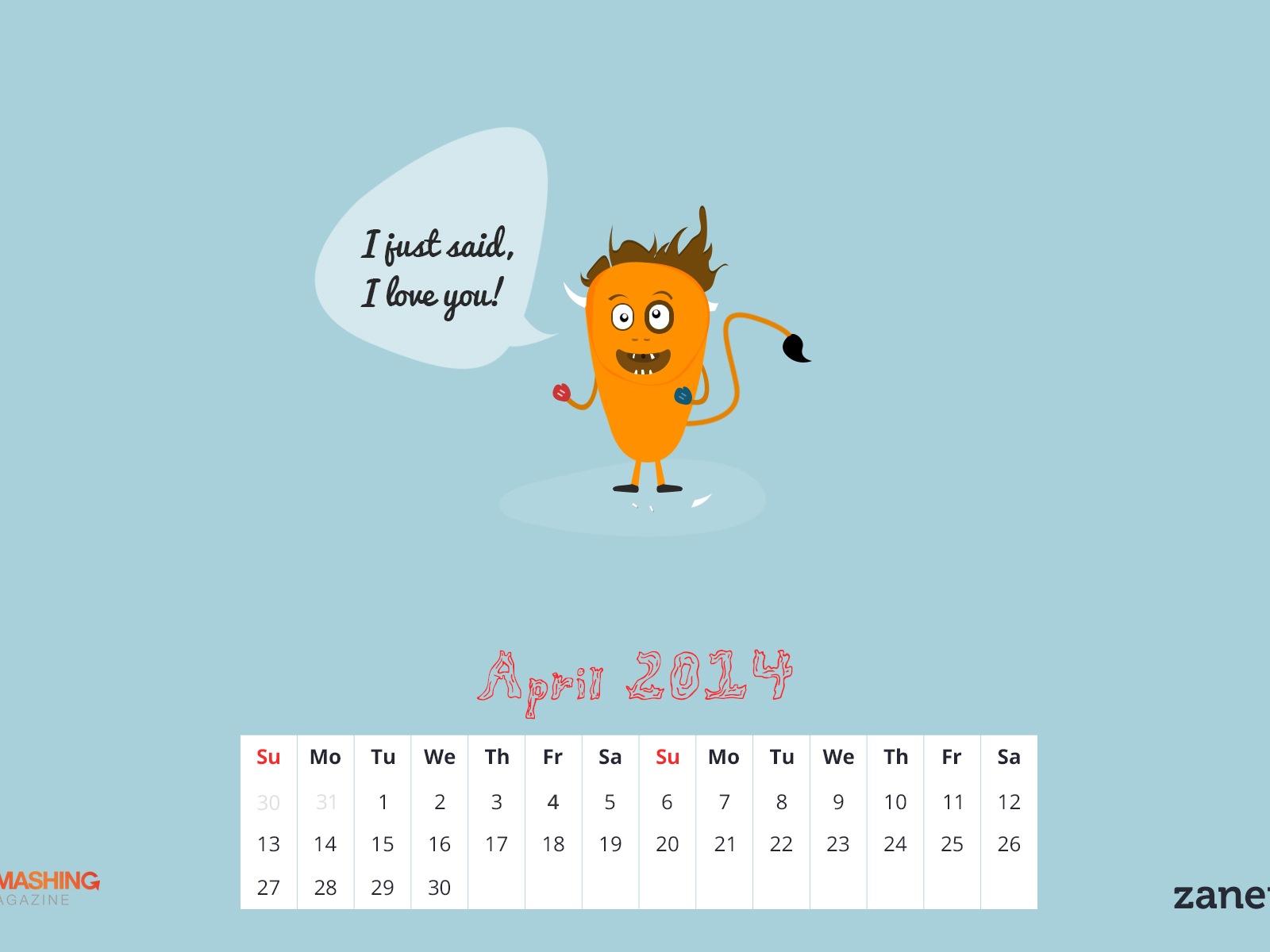 April 2014 Kalender Wallpaper (2) #14 - 1600x1200