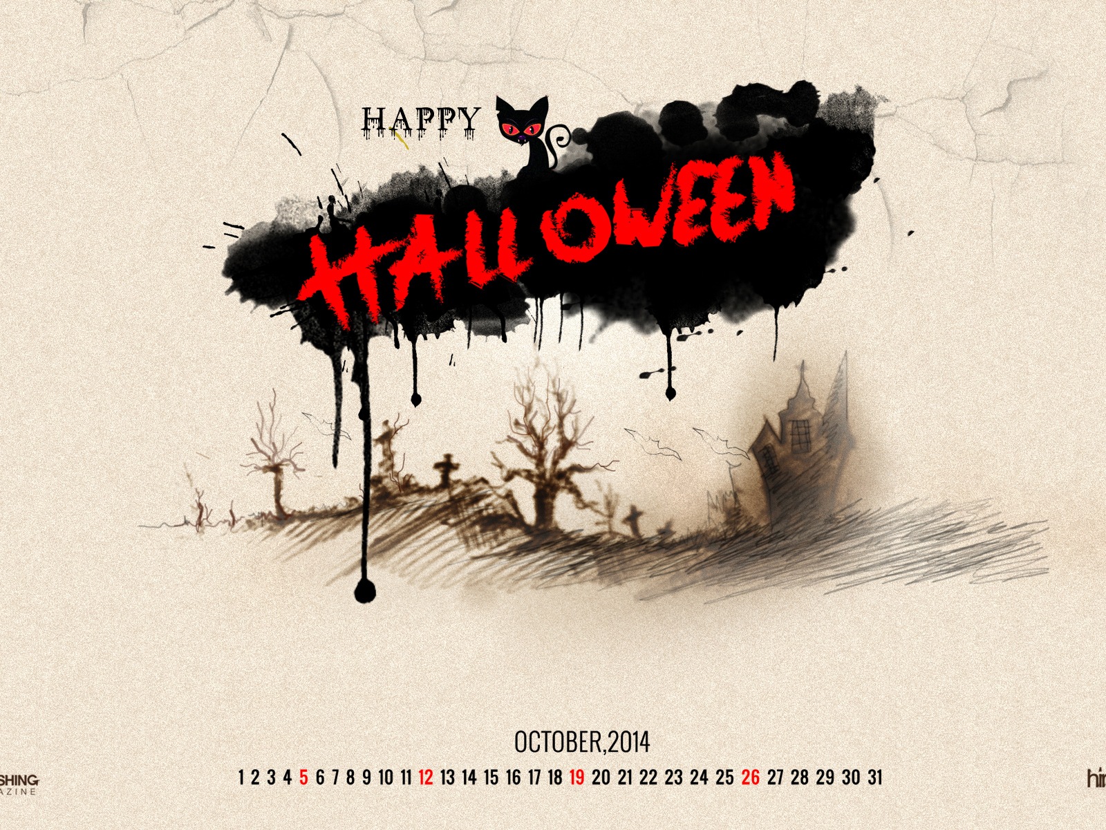 October 2014 Calendar wallpaper (2) #8 - 1600x1200