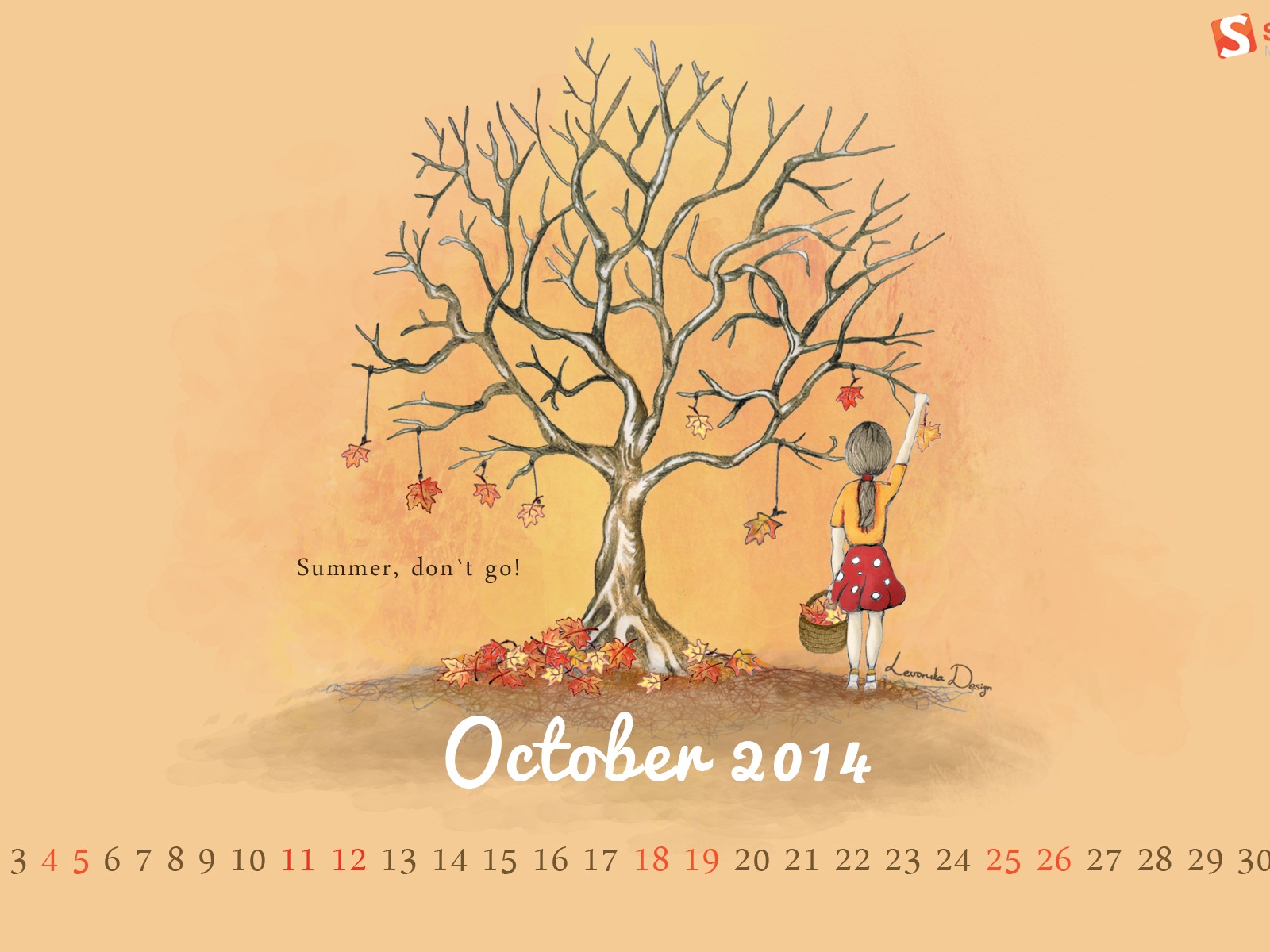 October 2014 Calendar wallpaper (2) #16 - 1600x1200