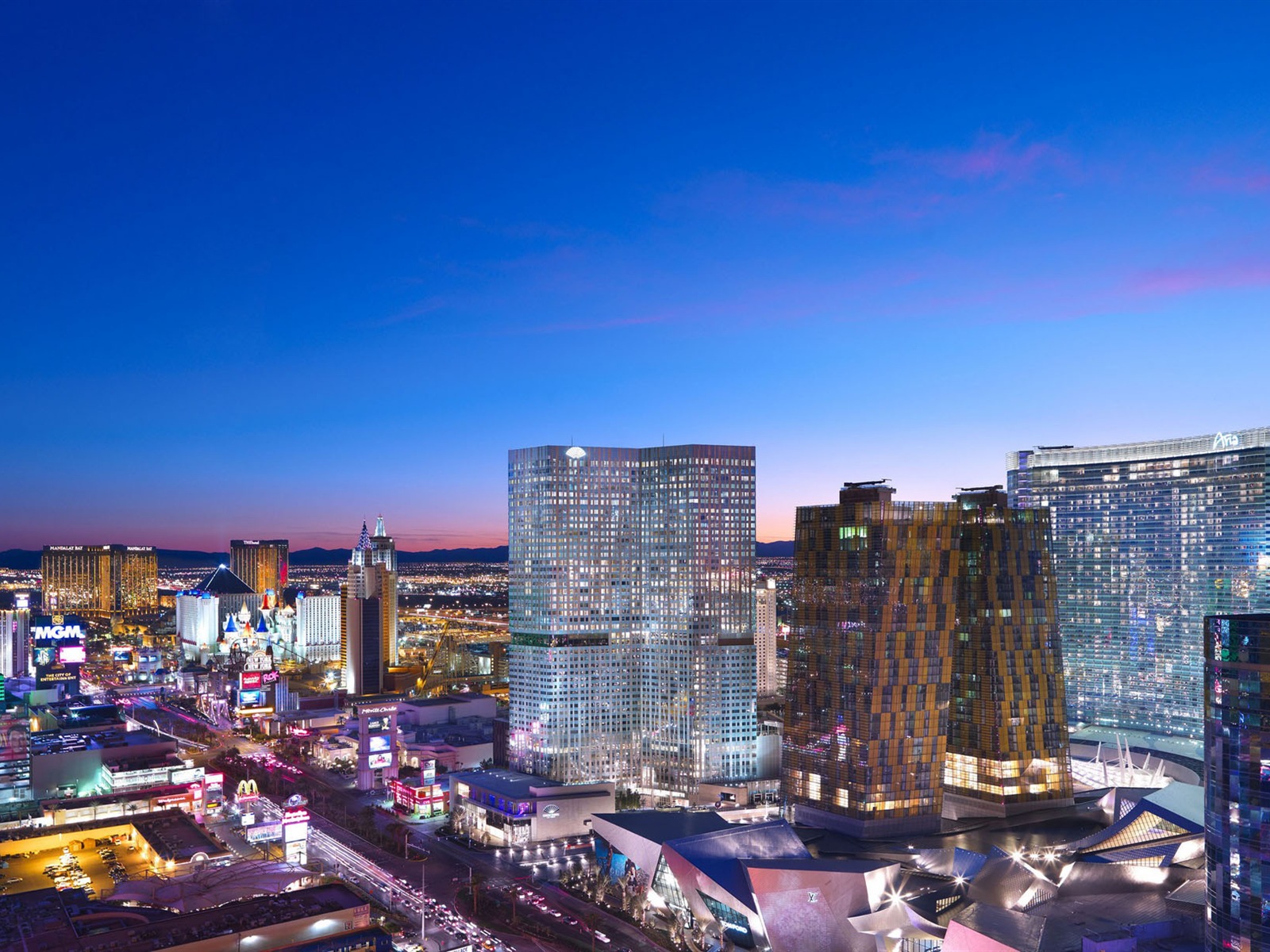 Hermosa noche en fondos de pantalla de alta definición de Las Vegas #3 - 1600x1200