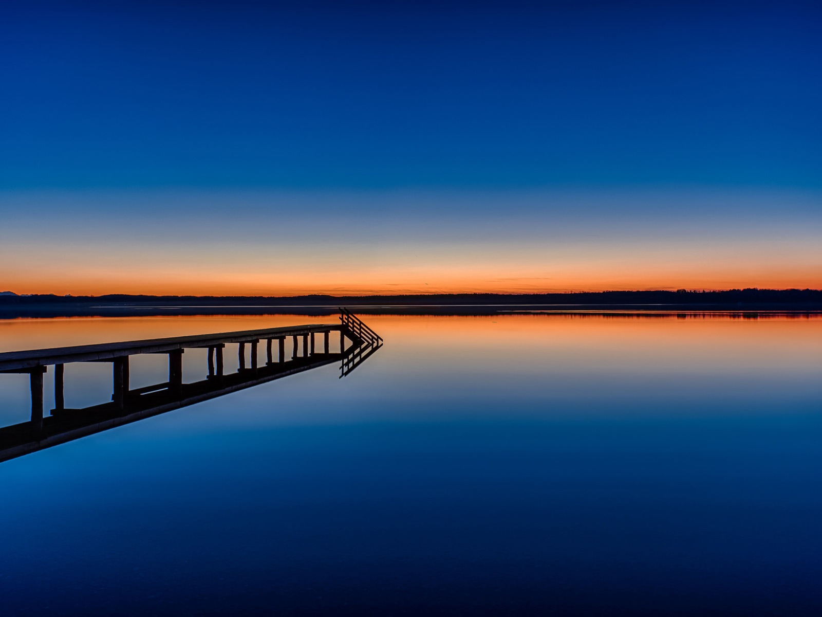 Lake a Boardwalk výhled soumraku HD tapety na plochu #12 - 1600x1200