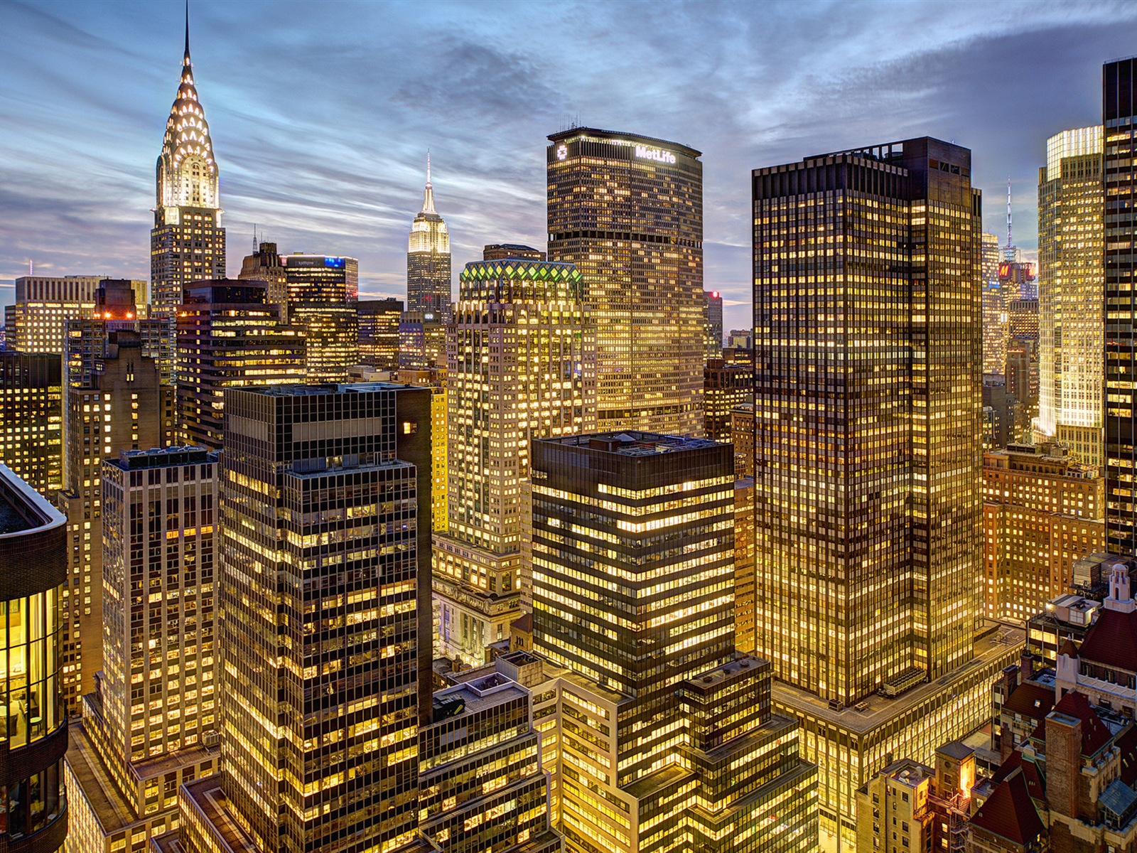 Empire State Building v New Yorku, město noci HD tapety na plochu #5 - 1600x1200