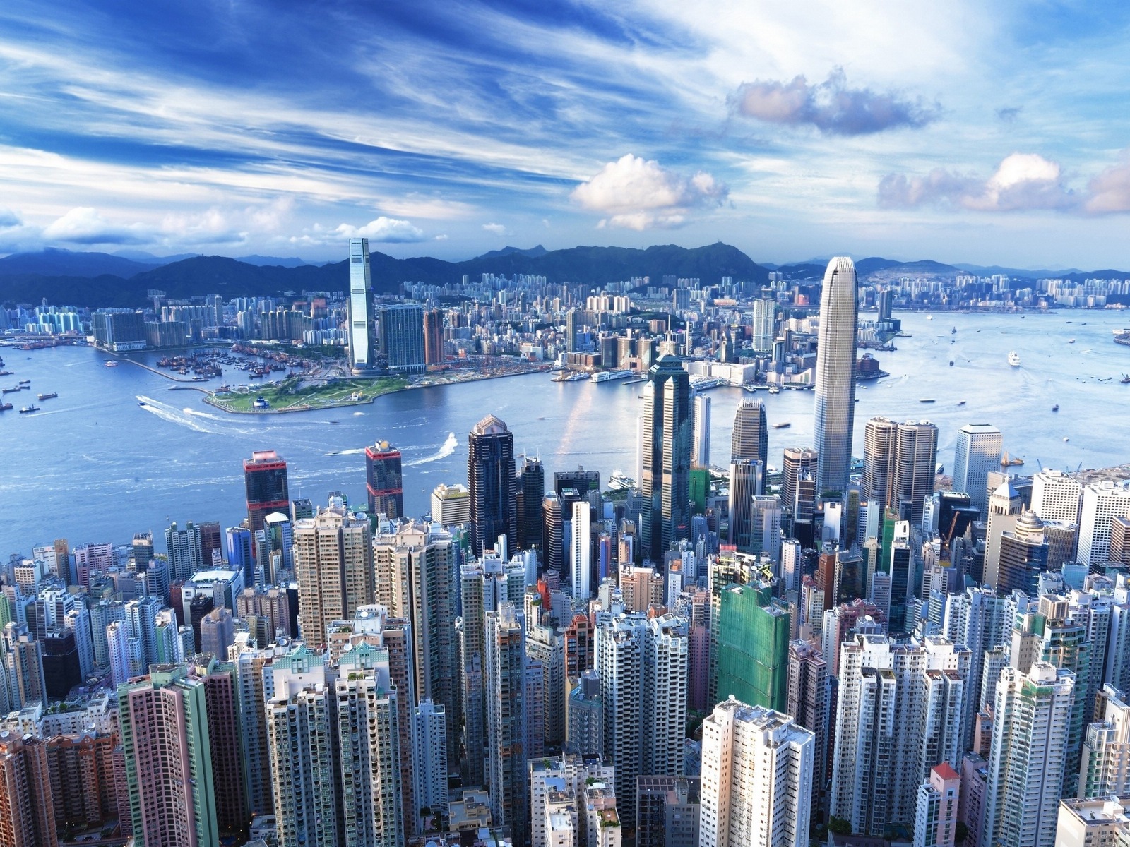 홍콩의 도시 풍경 아름다운 HD 배경 화면 #1 - 1600x1200
