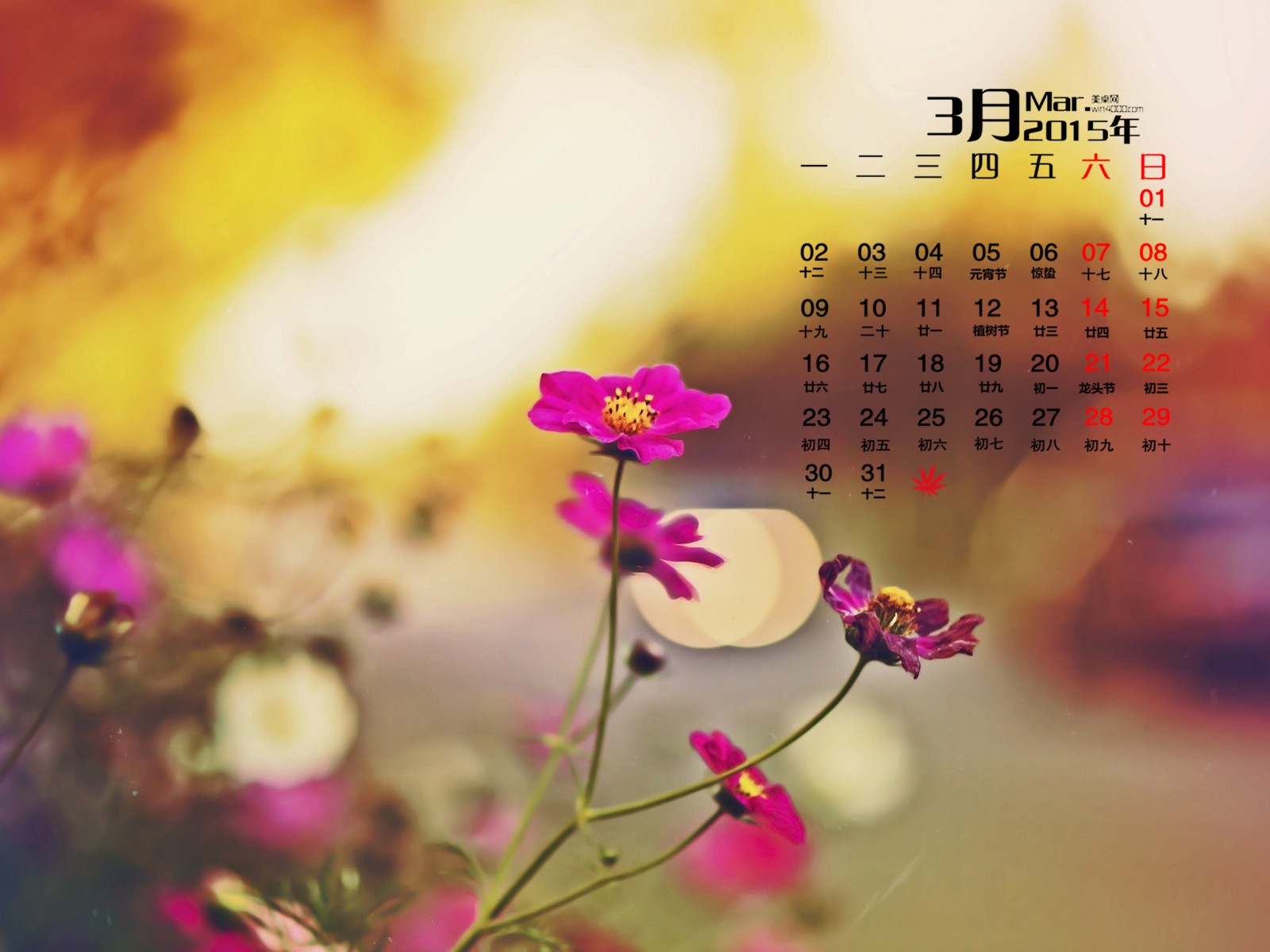 Март 2015 Календарь обои (1) #9 - 1600x1200