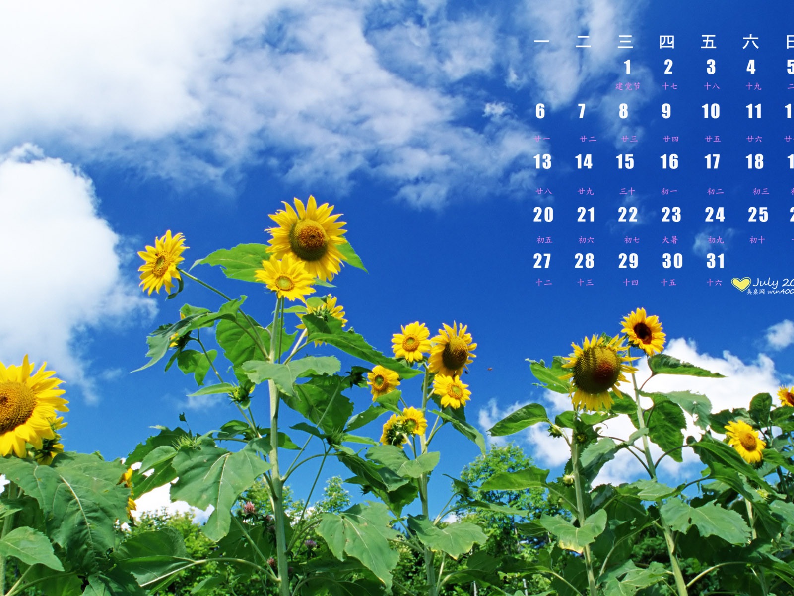 Juli 2015 Kalender Wallpaper (2) #2 - 1600x1200