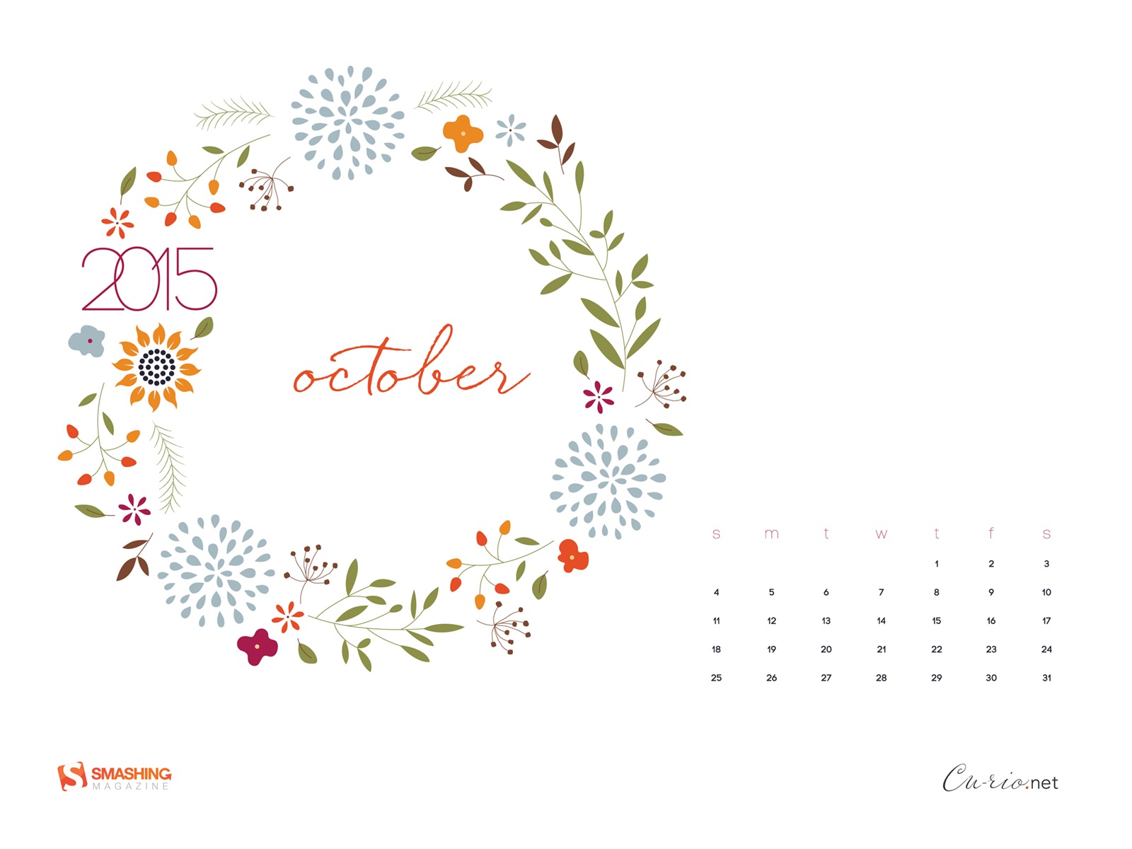 October 2015 calendar wallpaper (2) #11 - 1600x1200