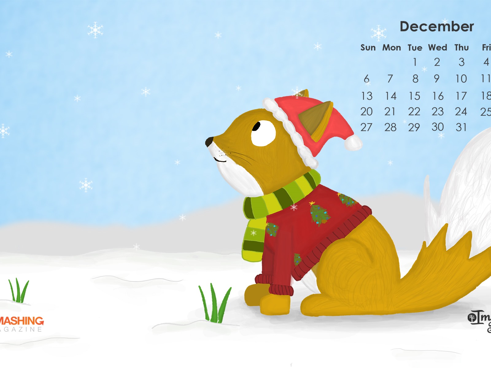 Декабрь 2015 Календарь обои (2) #1 - 1600x1200