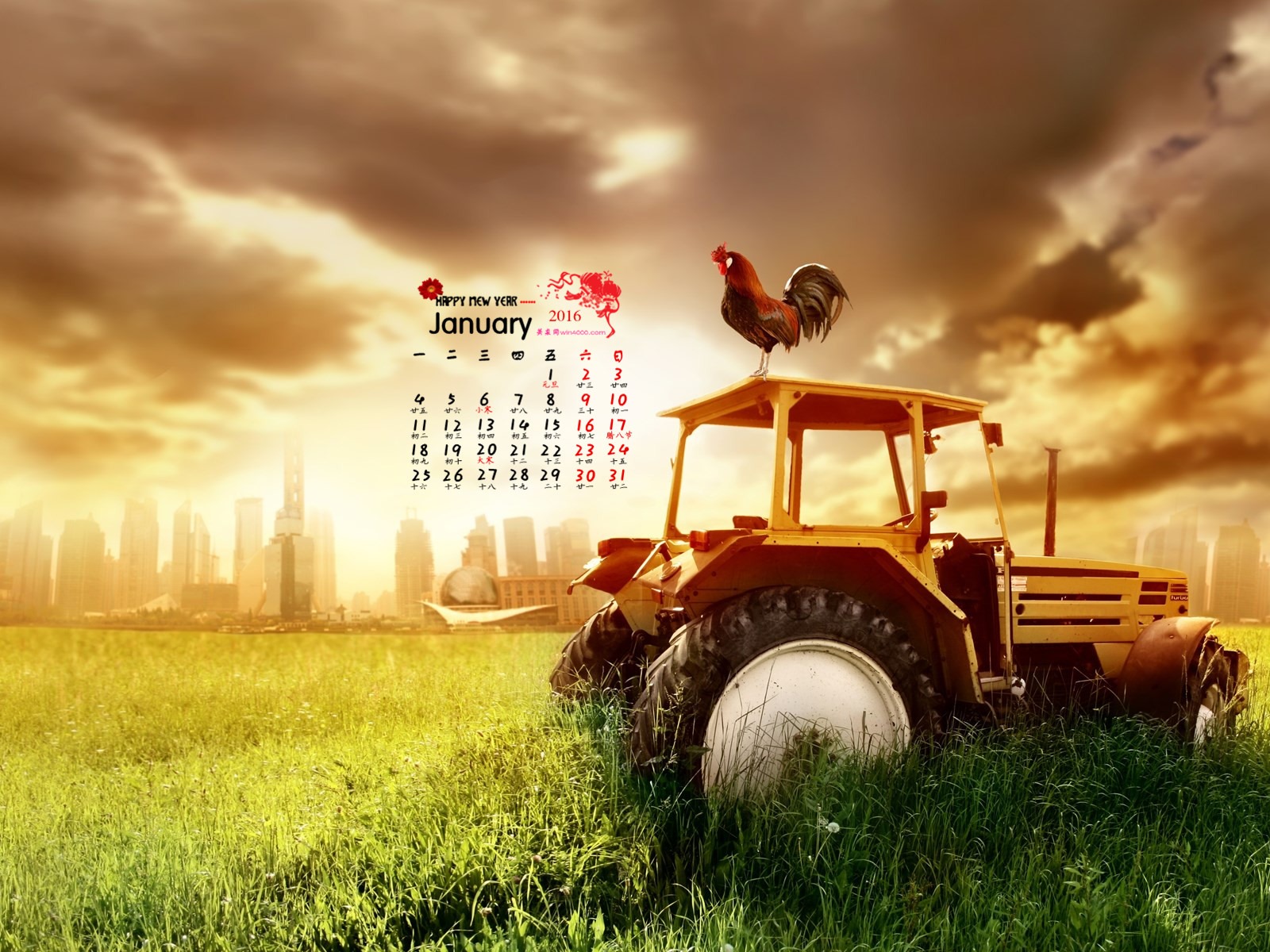 01. 2016 kalendář tapety (2) #2 - 1600x1200