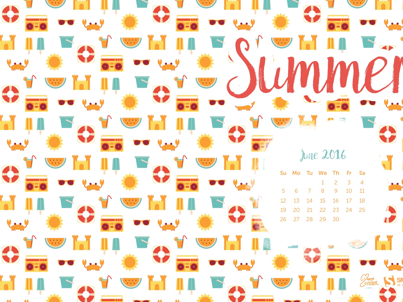 Juni 2016 Kalender Wallpaper (2) #18 - 1600x1200