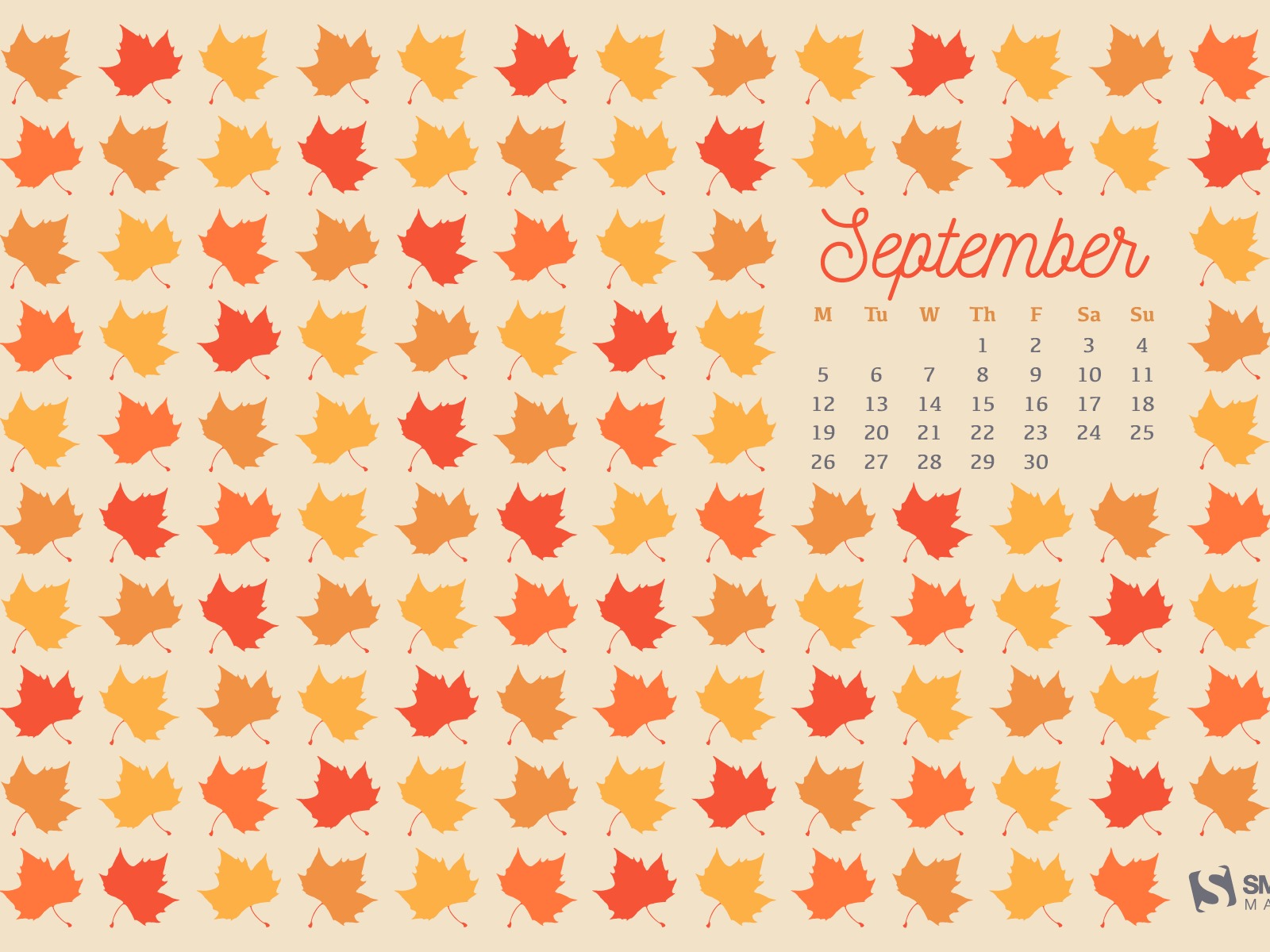De septiembre de fondo de pantalla de calendario el año 2016 (2) #9 - 1600x1200