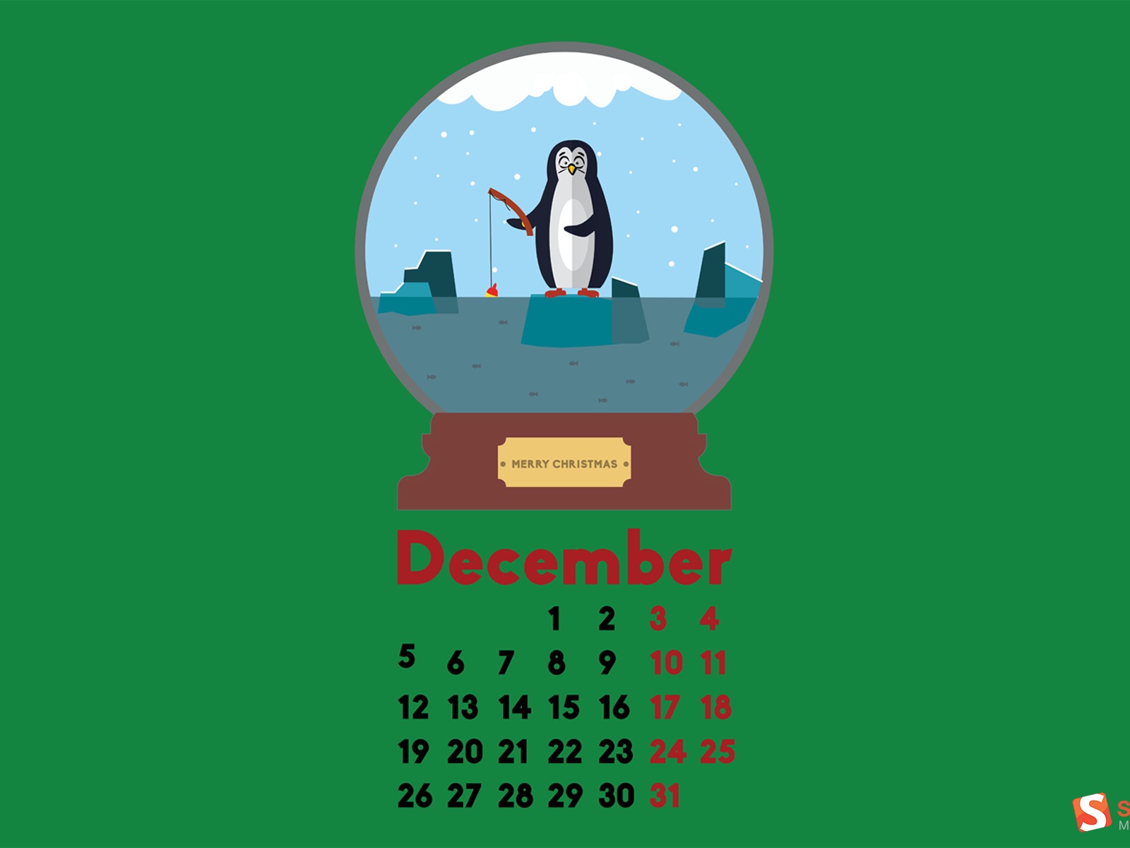 Prosince 2016 Vánoční téma kalendář tapeta (2) #8 - 1600x1200