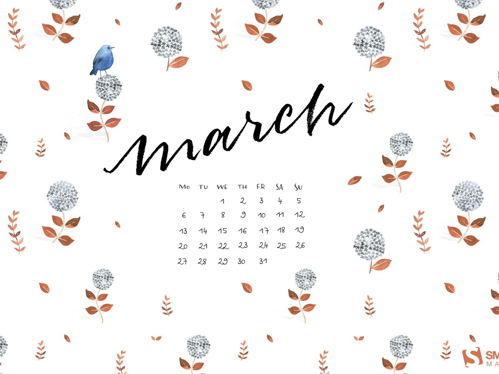 Fondo de pantalla del calendario de marzo de 2017 (2) #15 - 1600x1200