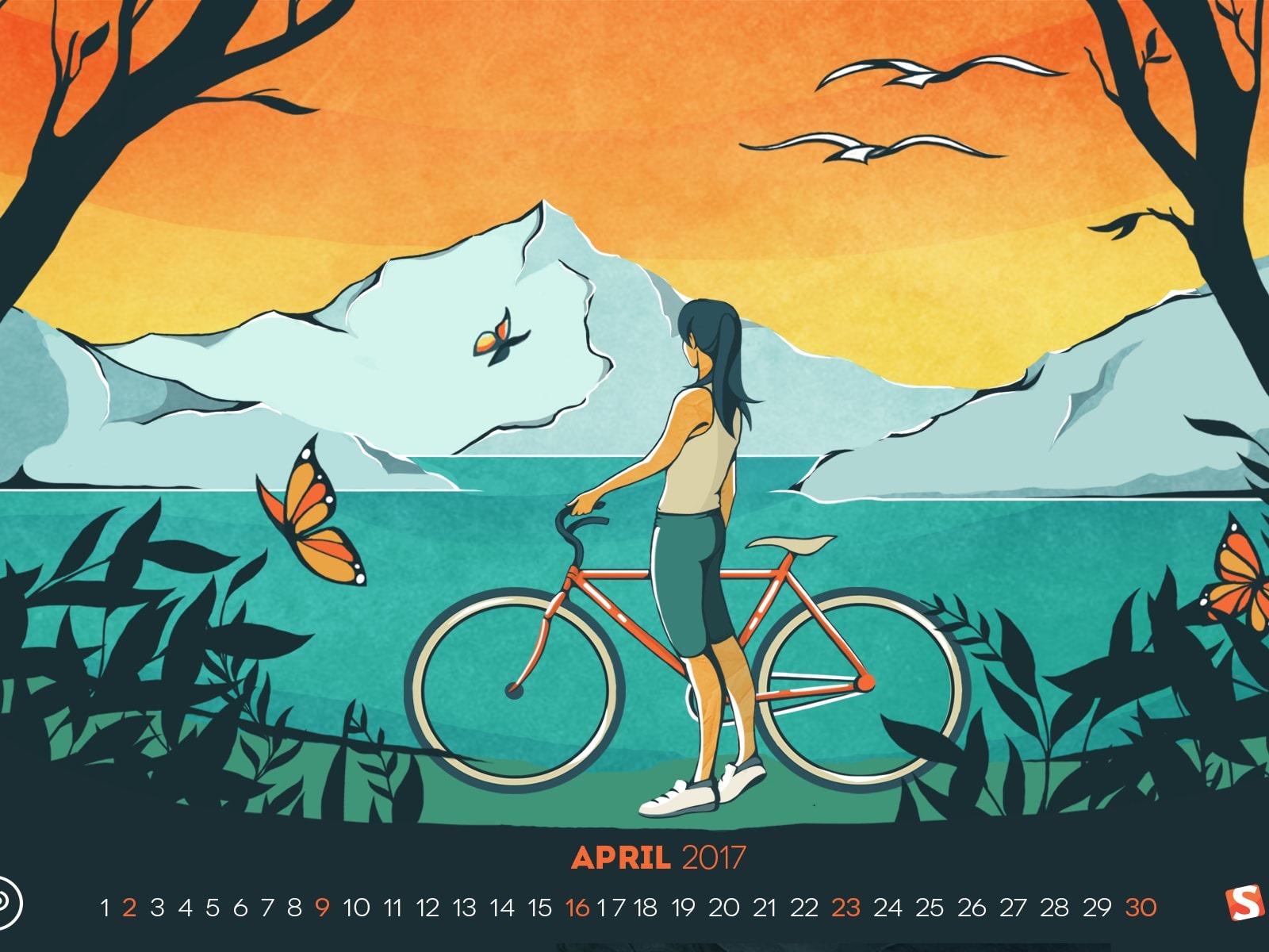 April 2017 calendar wallpaper (1) #1 - 1600x1200