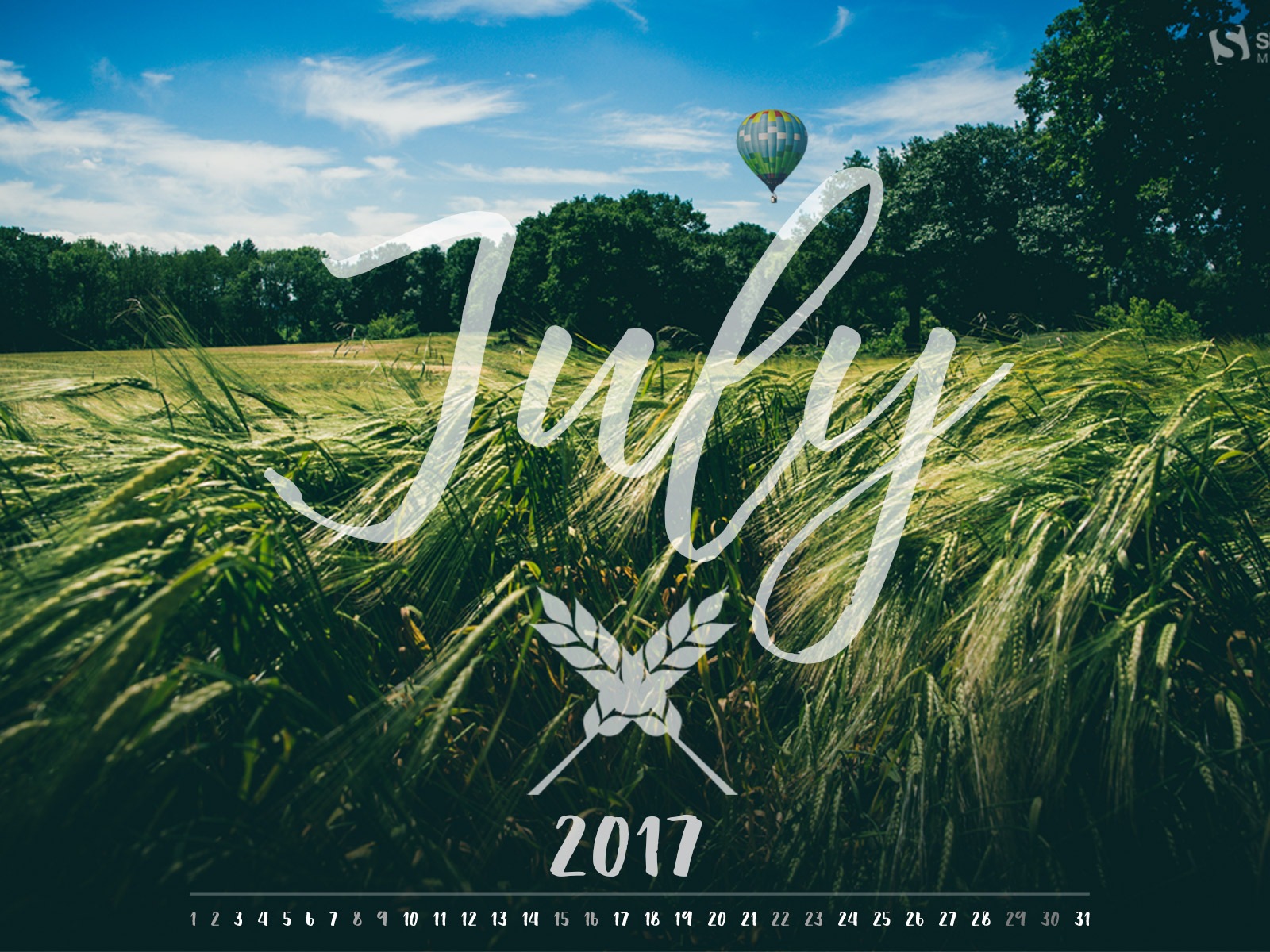 Červenec 2017 kalendář tapety #10 - 1600x1200