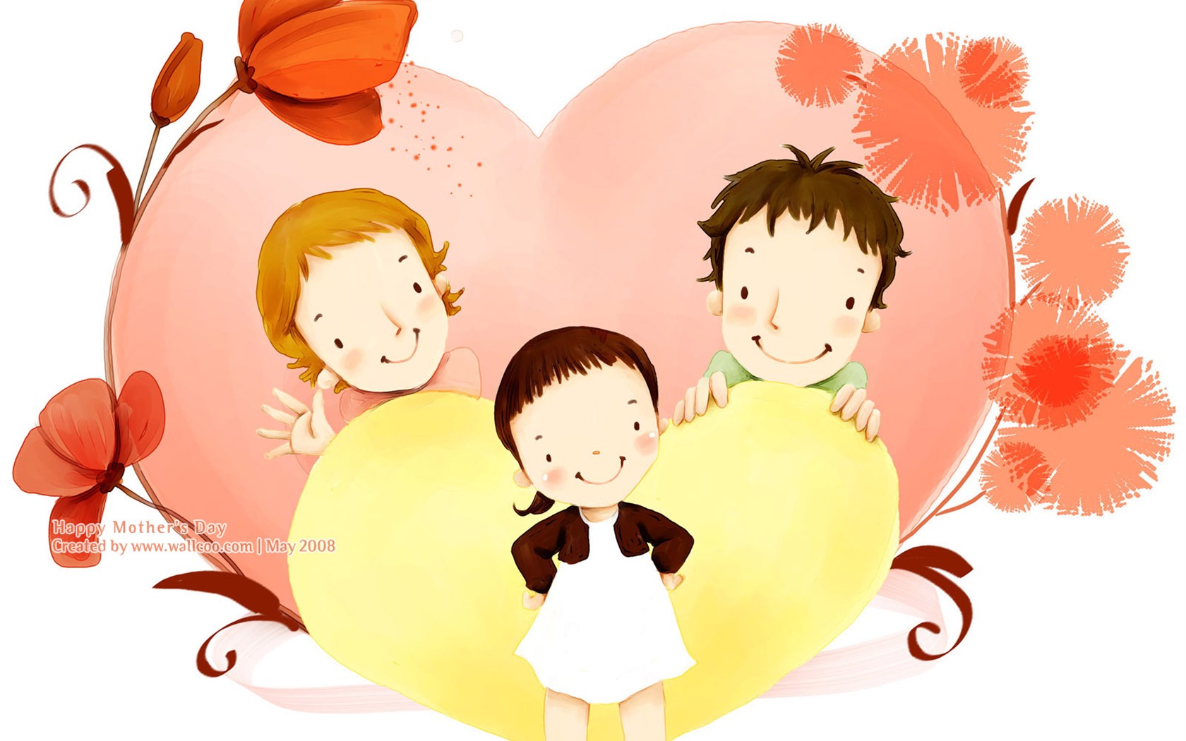 母亲节主题韩国插画壁纸4 - 1680x1050