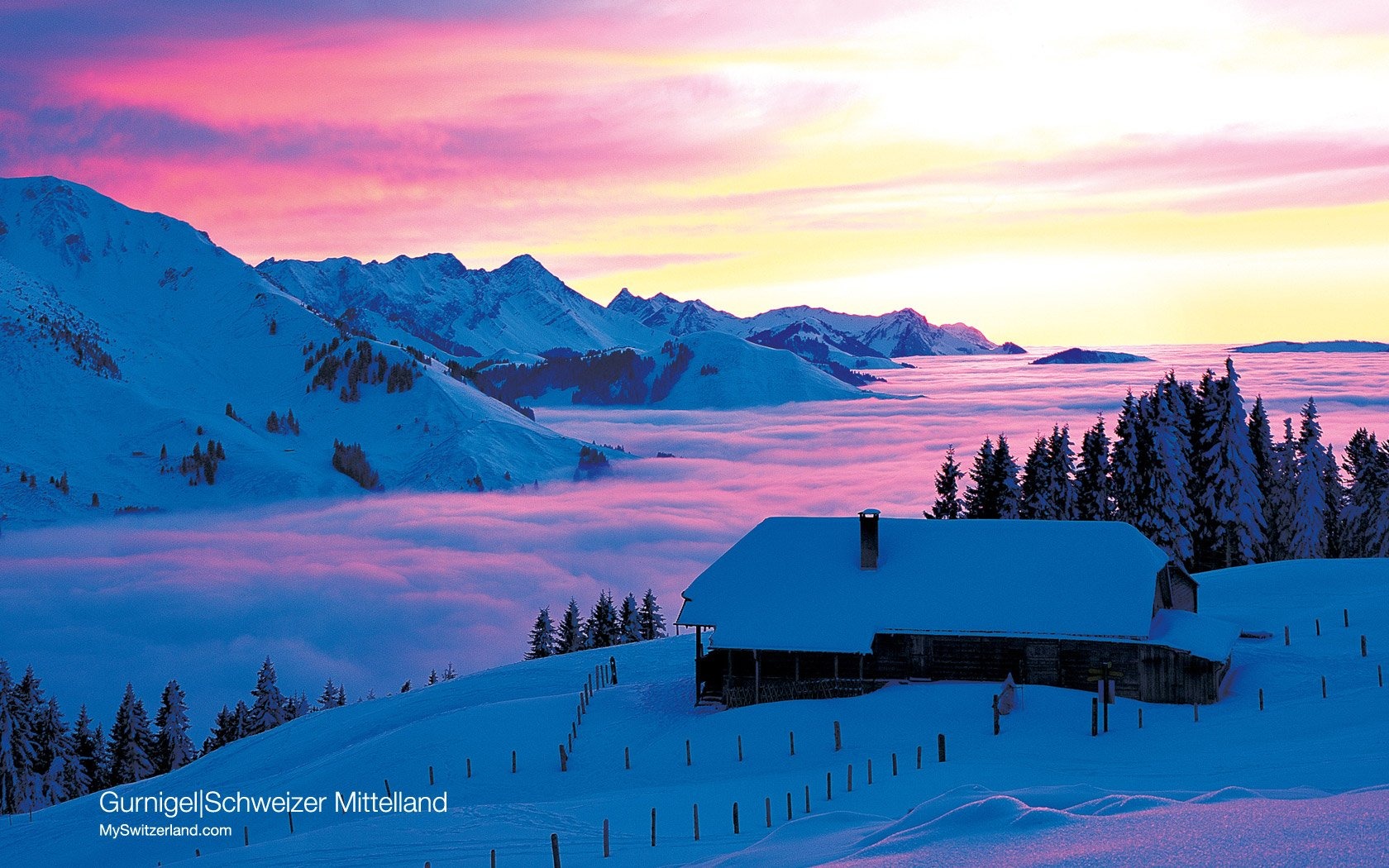 瑞士冬季旅游景点壁纸7 - 1680x1050