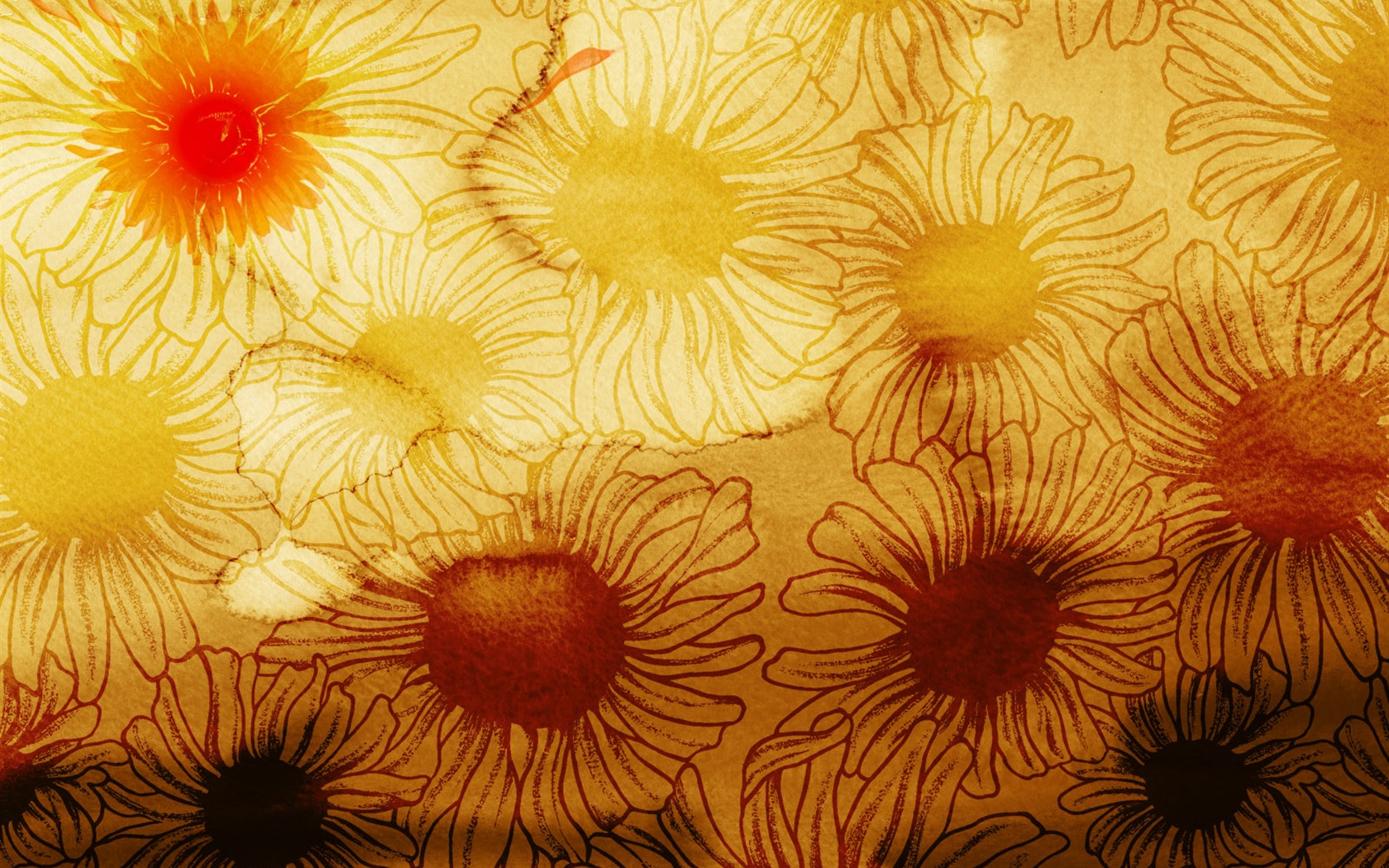 Exquisite Ink Flower Wallpapers #20 - 1680x1050