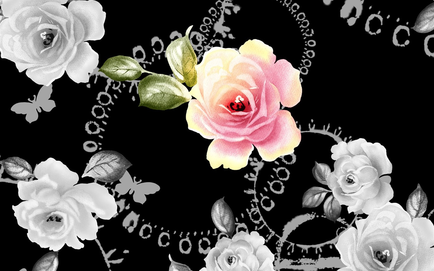 Floral wallpaper illustration design #6 - 1680x1050