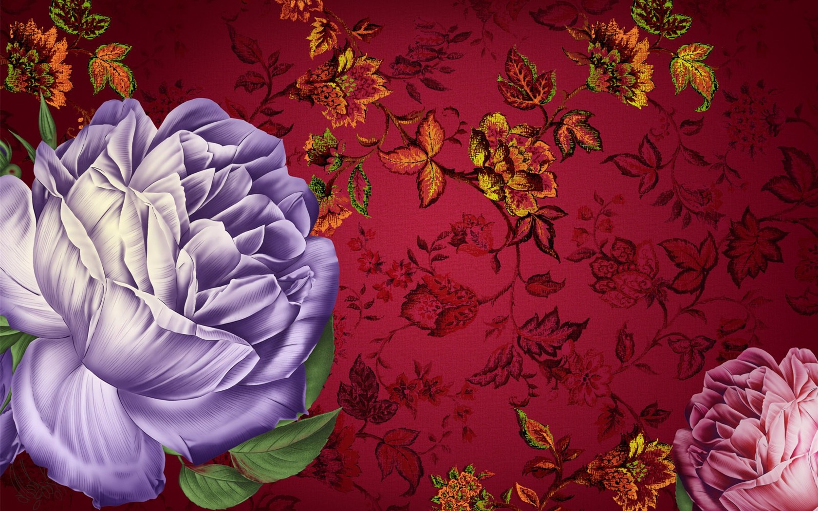 Floral wallpaper illustration design #10 - 1680x1050