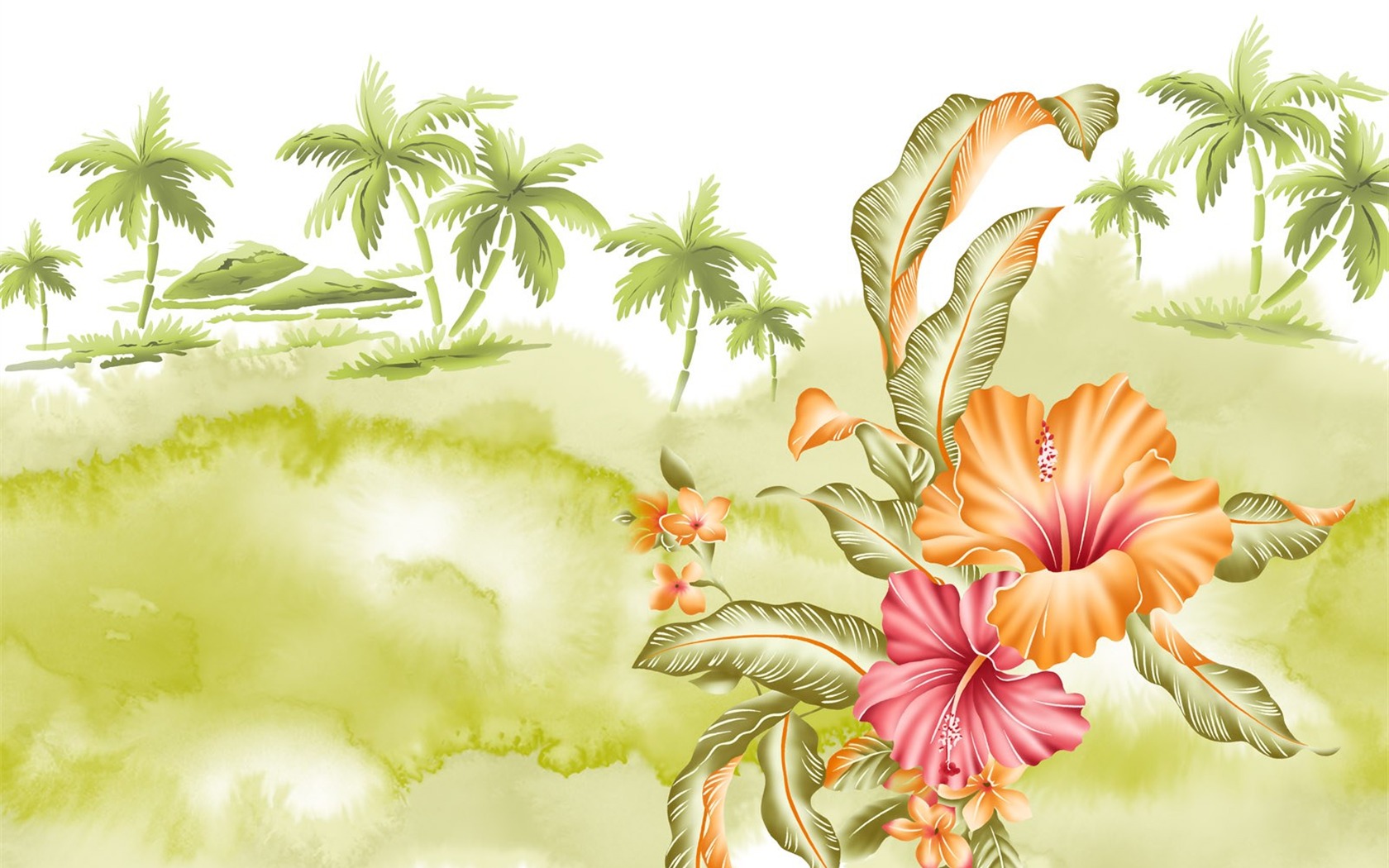 Floral wallpaper illustration design #21 - 1680x1050