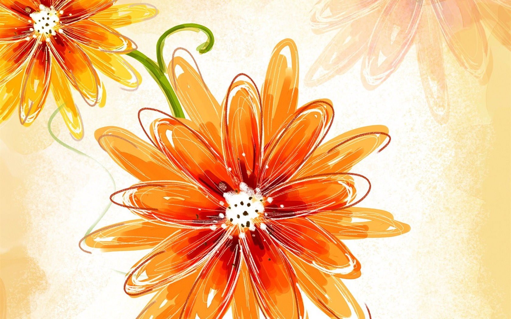 花卉图案插画设计壁纸24 - 1680x1050