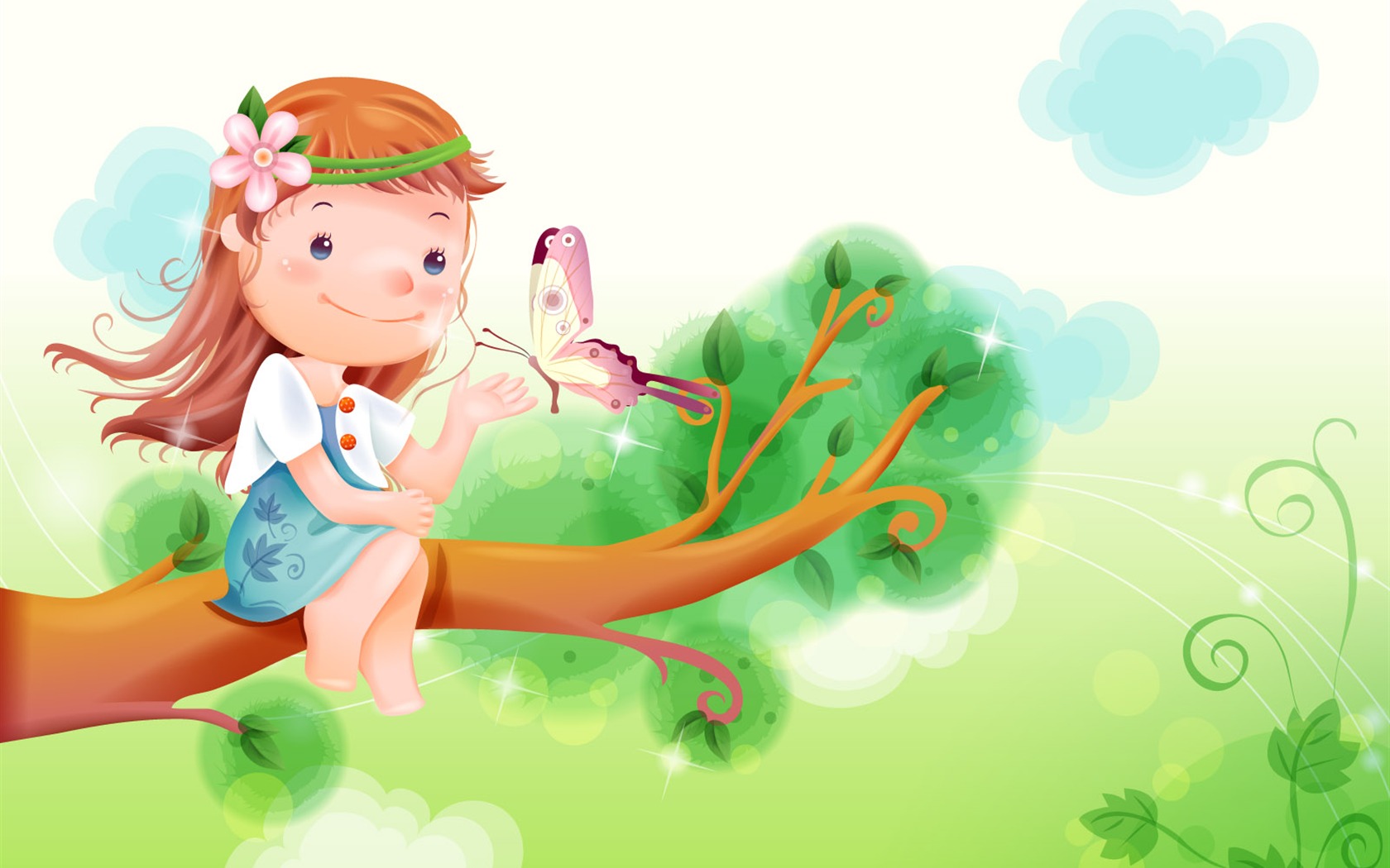 Vector happy childhood Wallpaper (2) #10 - 1680x1050