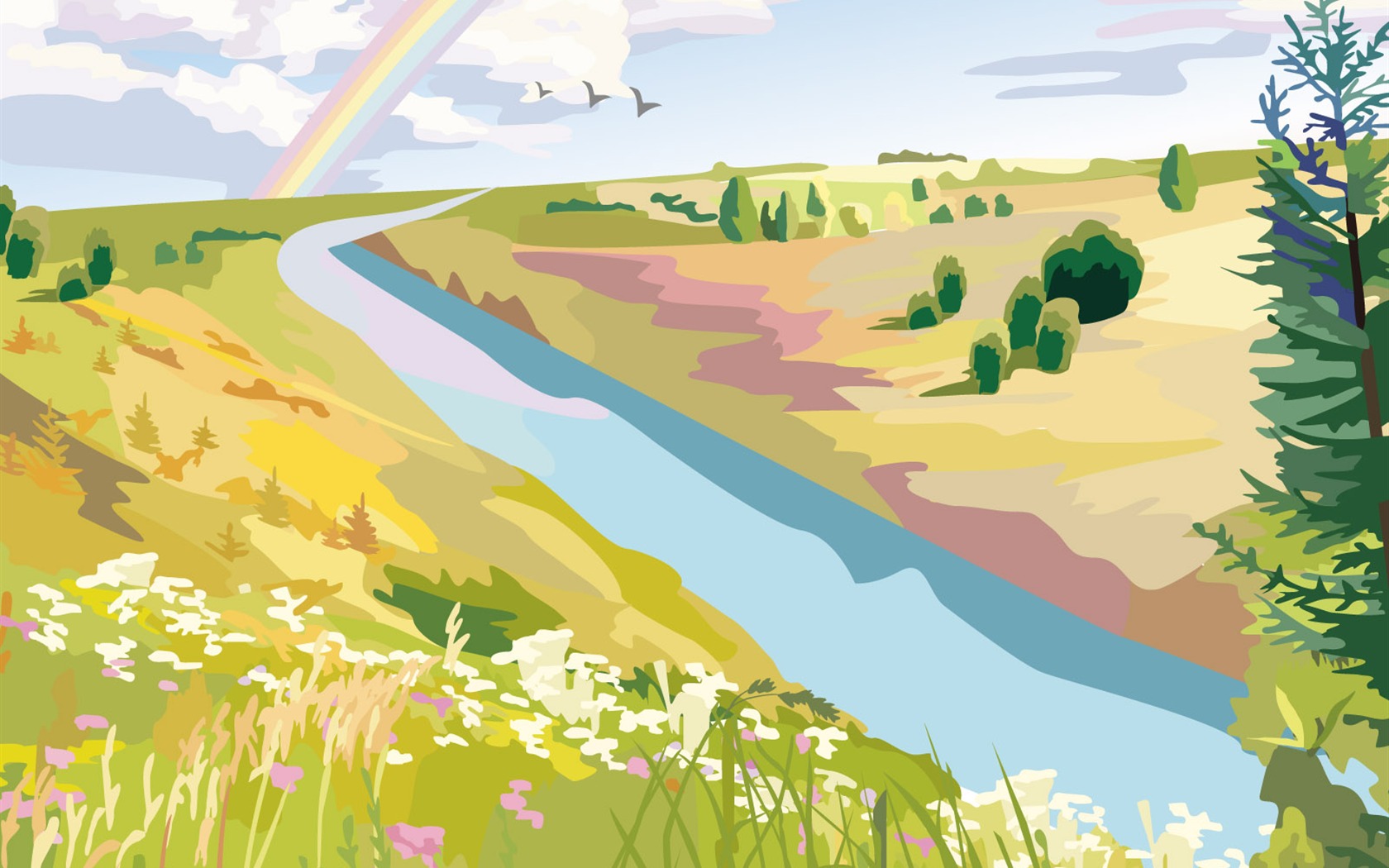 Fonds d'écran paysages Vector (3) #17 - 1680x1050