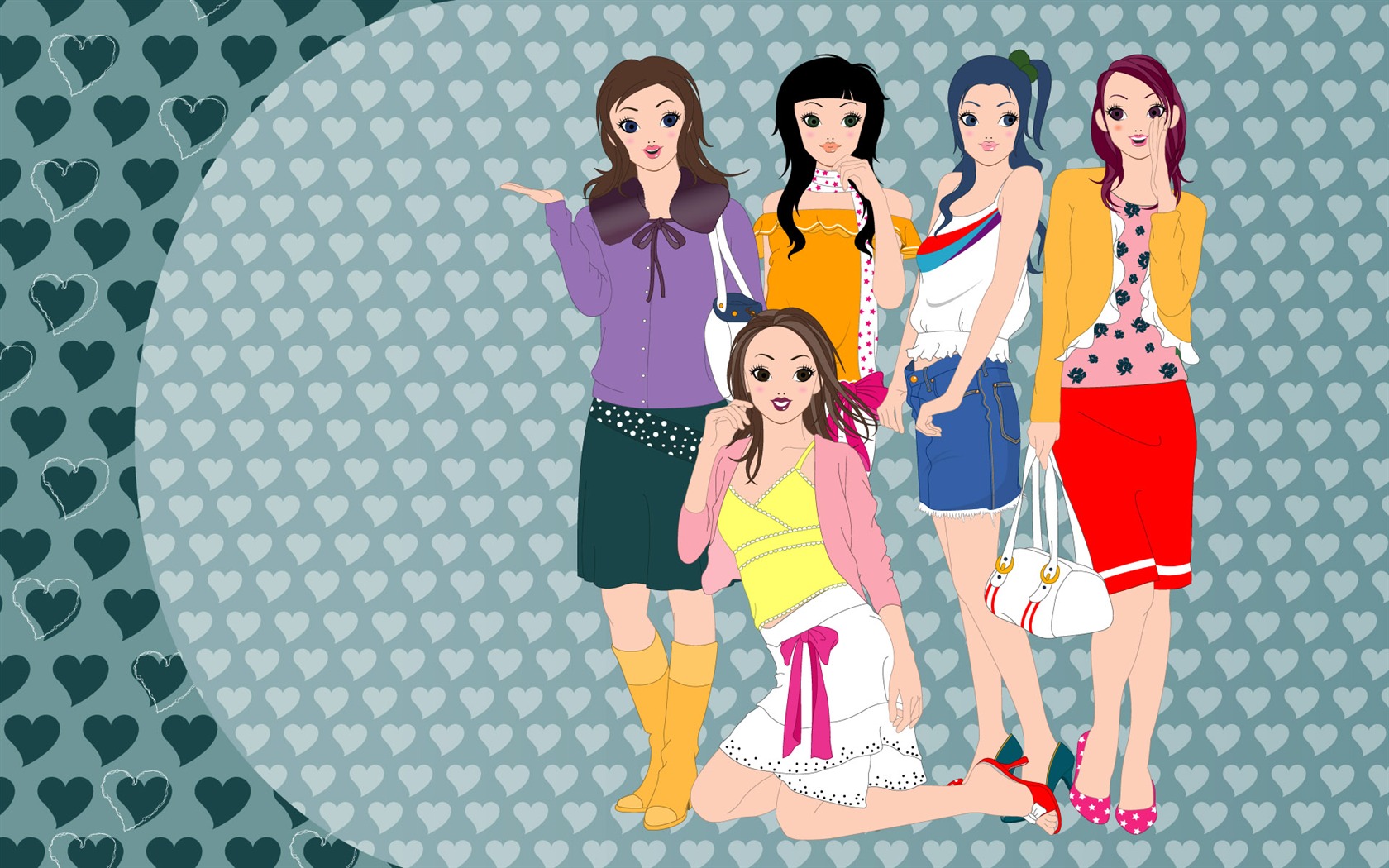 Vector urban women wallpaper (2) #18 - 1680x1050