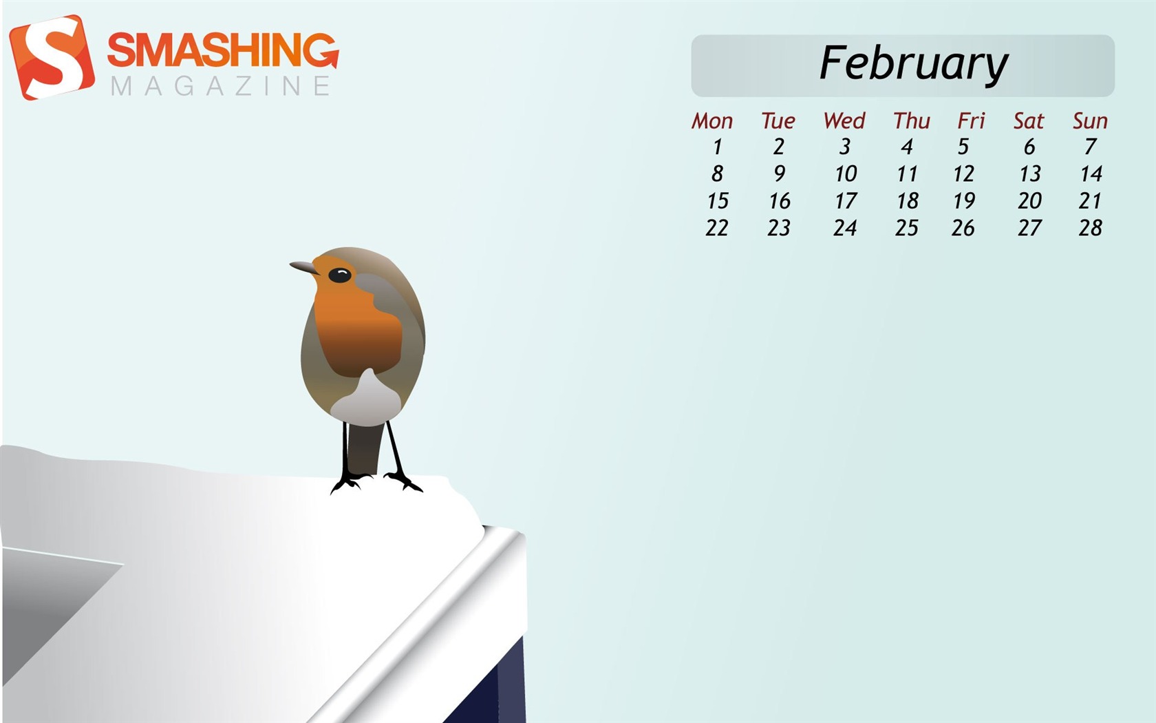 Februar 2010 Kalender Wallpaper kreative #3 - 1680x1050