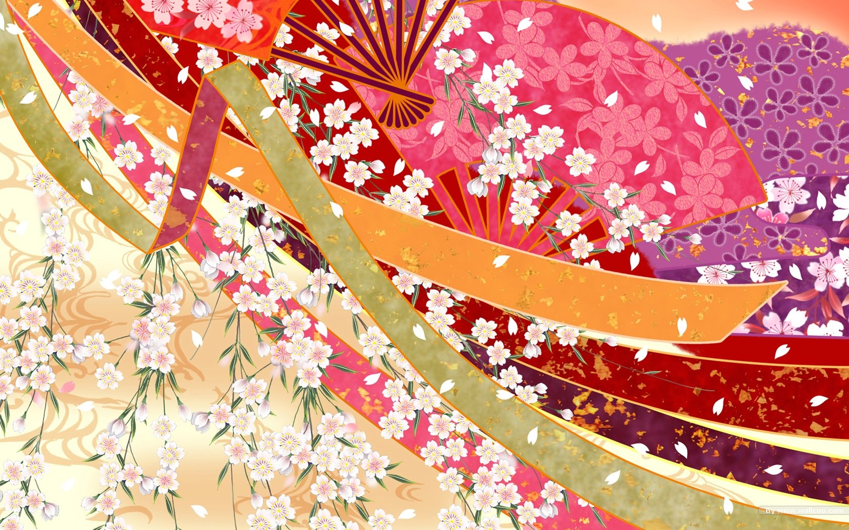 日本スタイルの壁紙パターンと色 #12 - 1680x1050