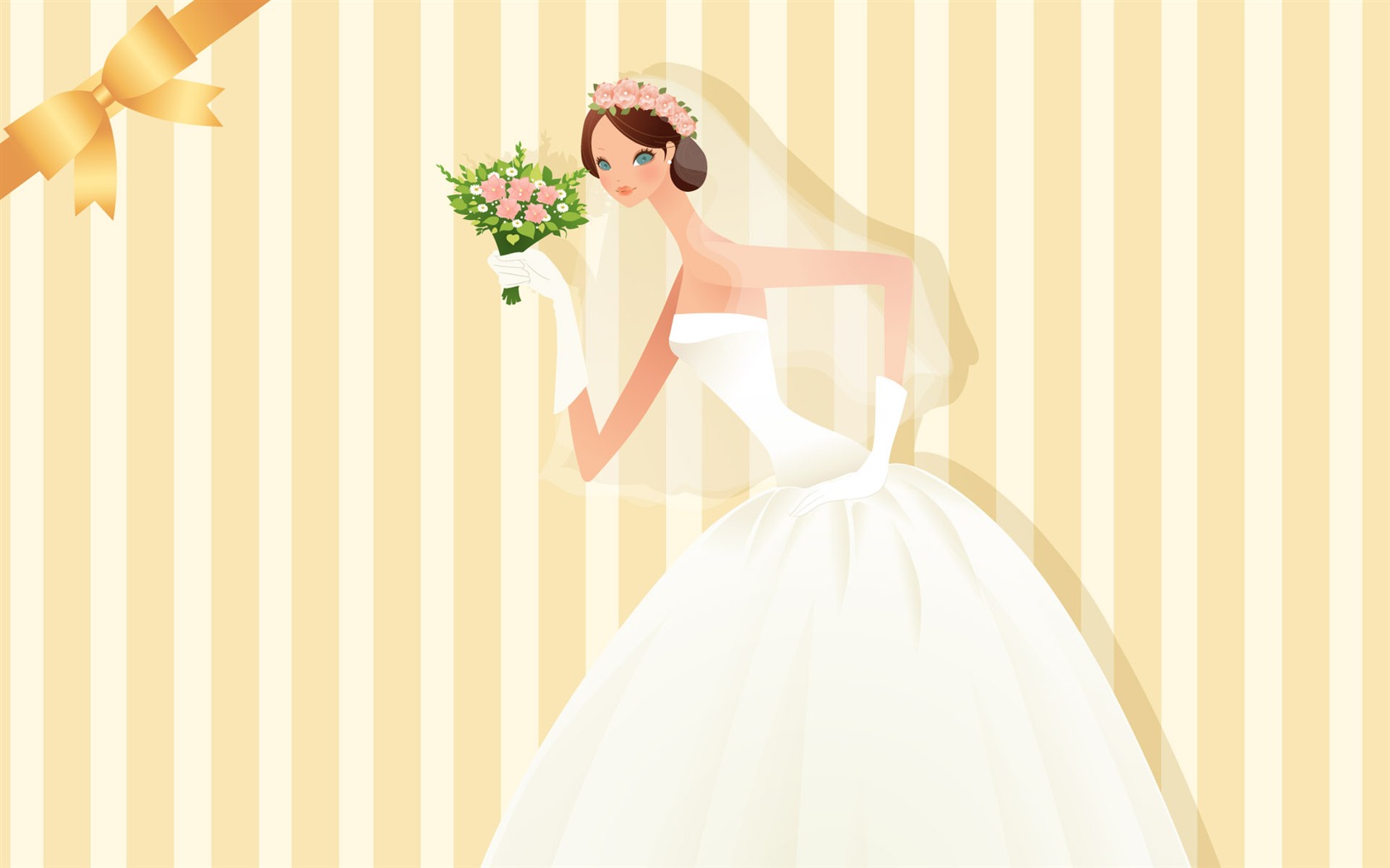 ベクトルの壁紙の結婚式の花嫁 (1) #10 - 1680x1050
