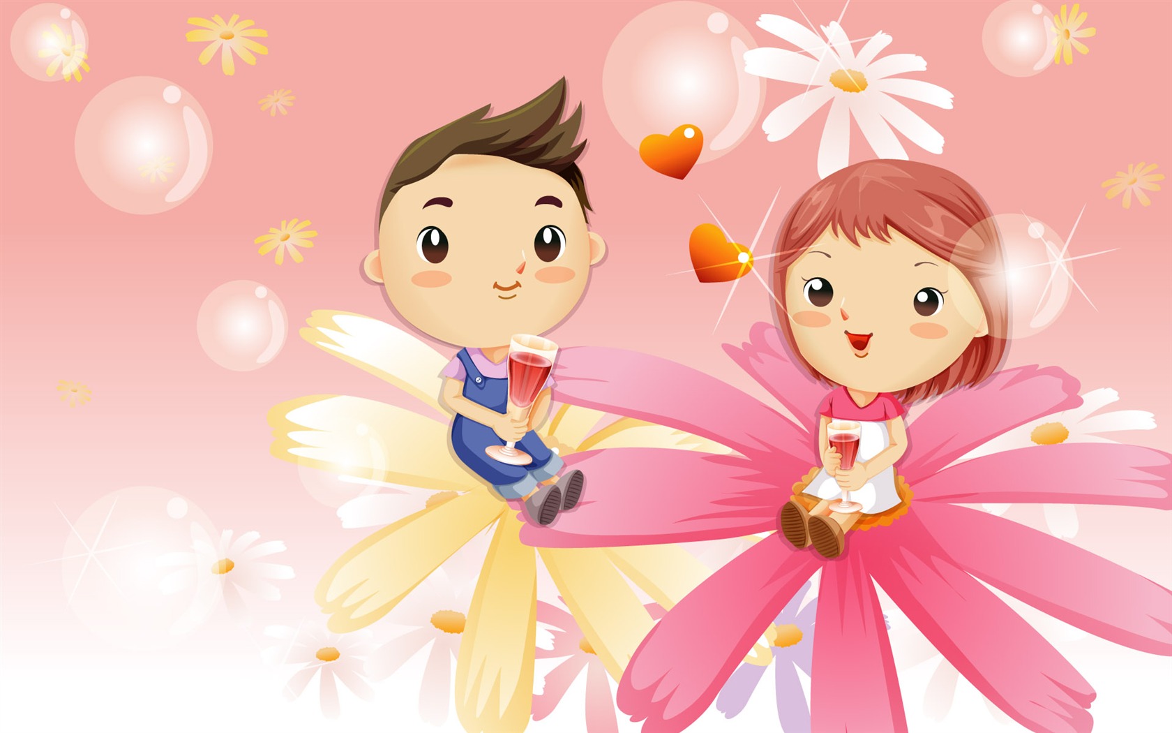 Valentine's Day Vector Love Wallpaper (2) #3 - 1680x1050