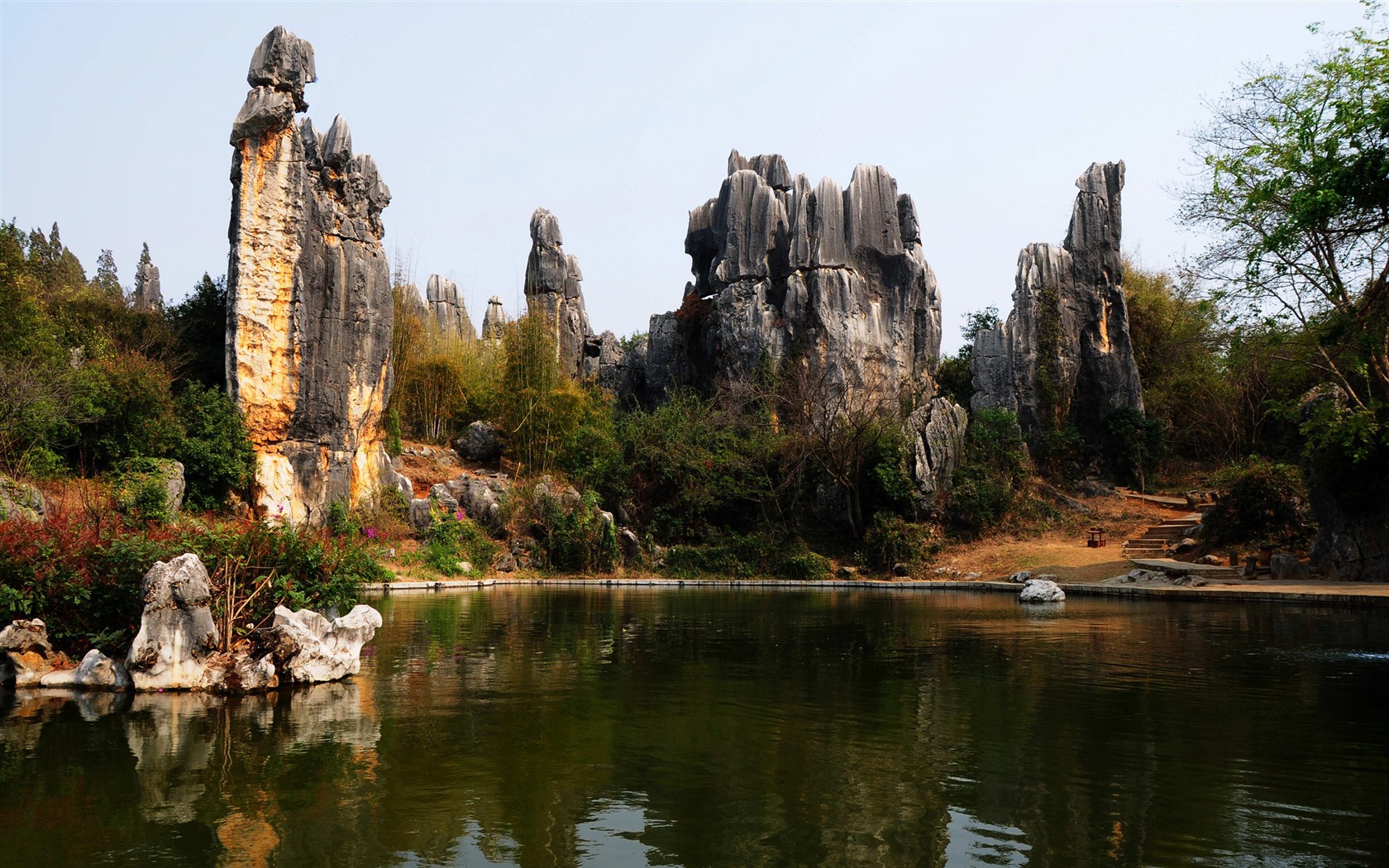 Каменный лес в провинции Юньнань линии (2) (работ киданей волка) #1 - 1680x1050