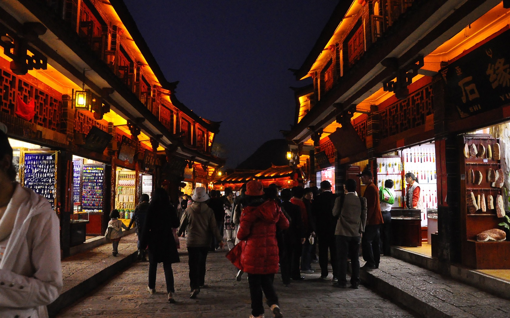 Starobylé město Lijiang Night (Staré Hong OK práce) #2 - 1680x1050