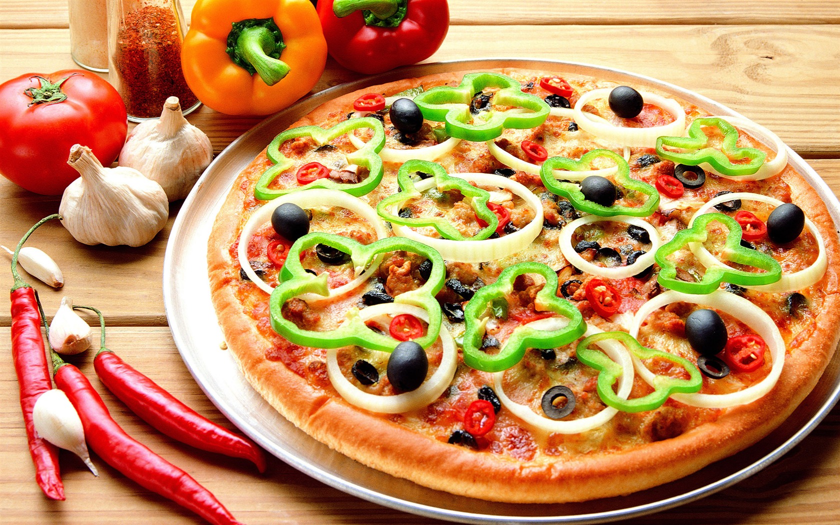 Pizza Jídlo tapety (3) #1 - 1680x1050