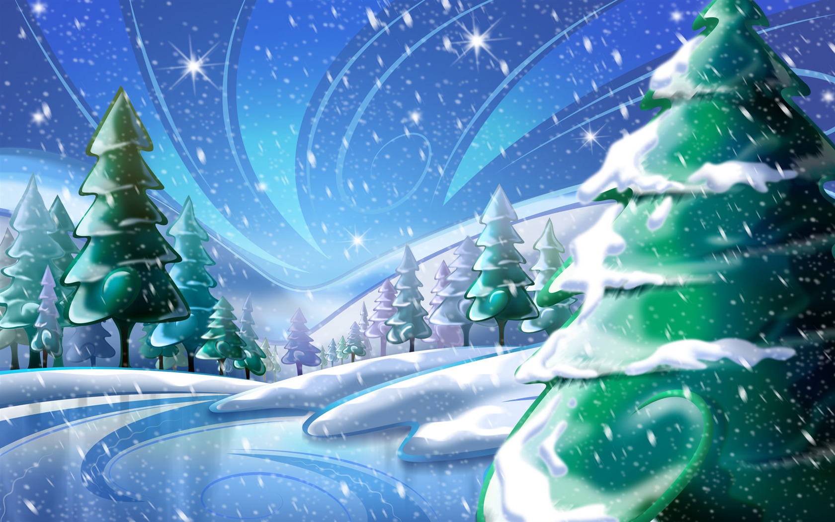 Vector wallpaper winter photo #5 - 1680x1050