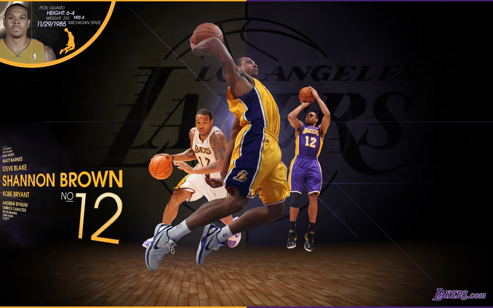 НБА 2010-11 сезона, Лос-Анджелес Лейкерс стола #12 - 1680x1050